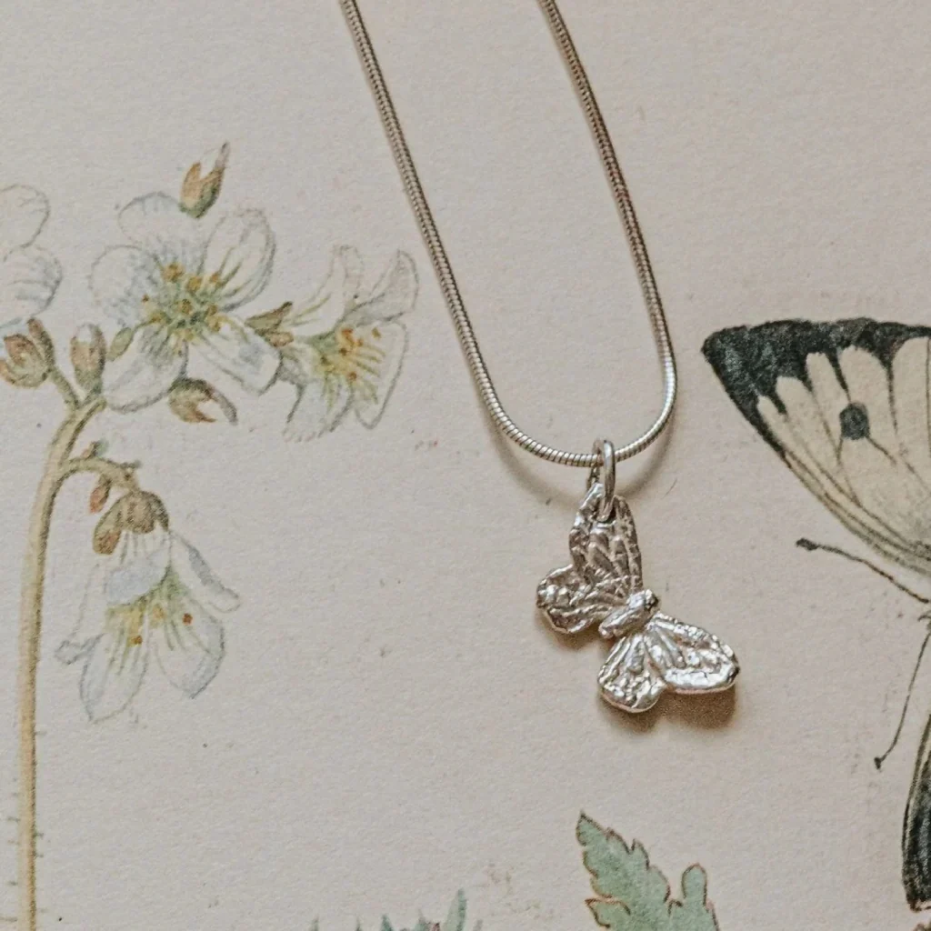 Small Silver Butterfly Necklace - Image 2