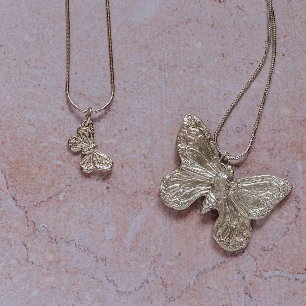 Small Silver Butterfly Necklace - Image 3