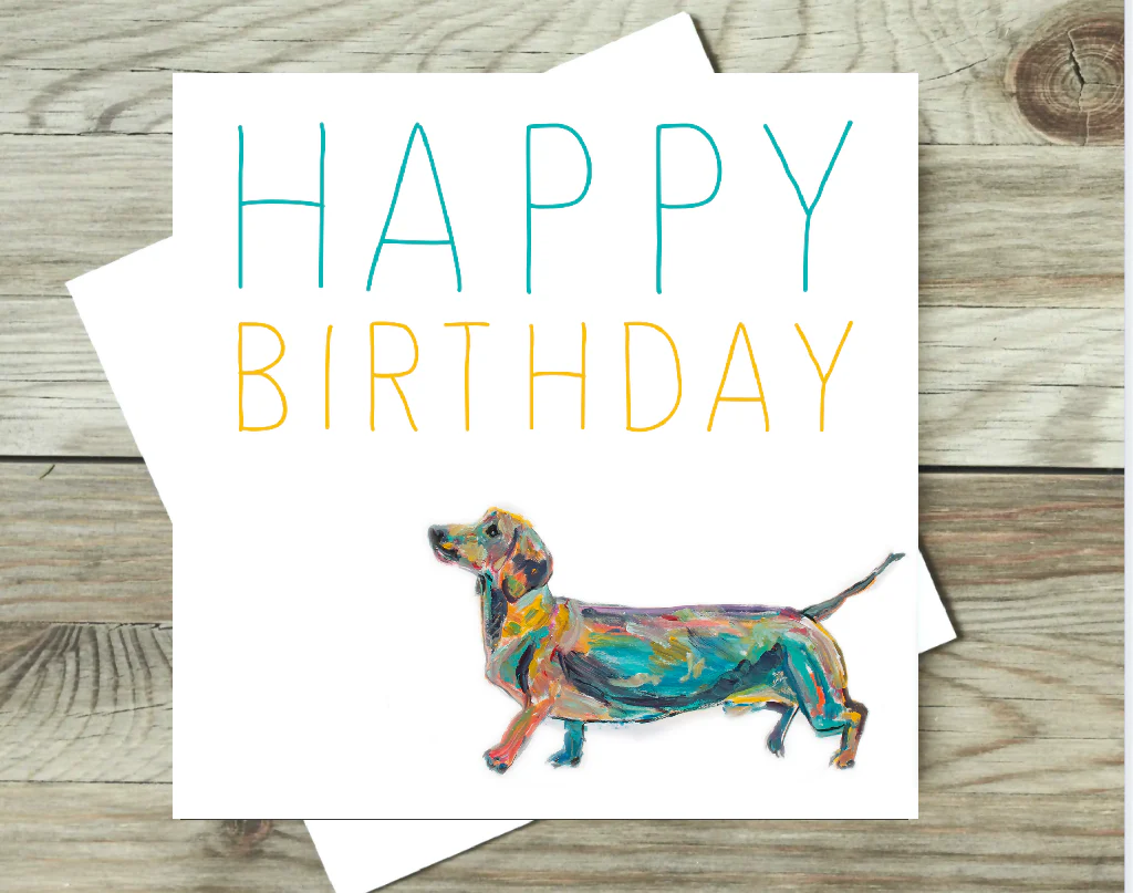 Smooth Sausage Dog Card | Blank or Birthday - Image 2