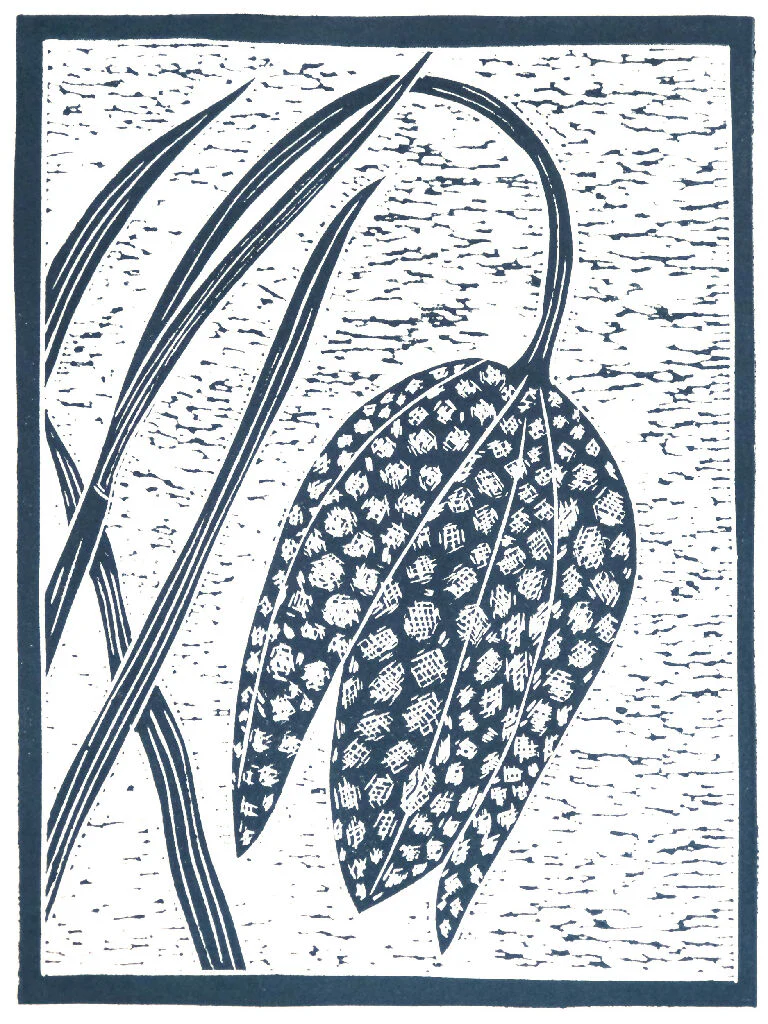 Snakeshead Fritillary, Limited Edition Lino Print - Image 2