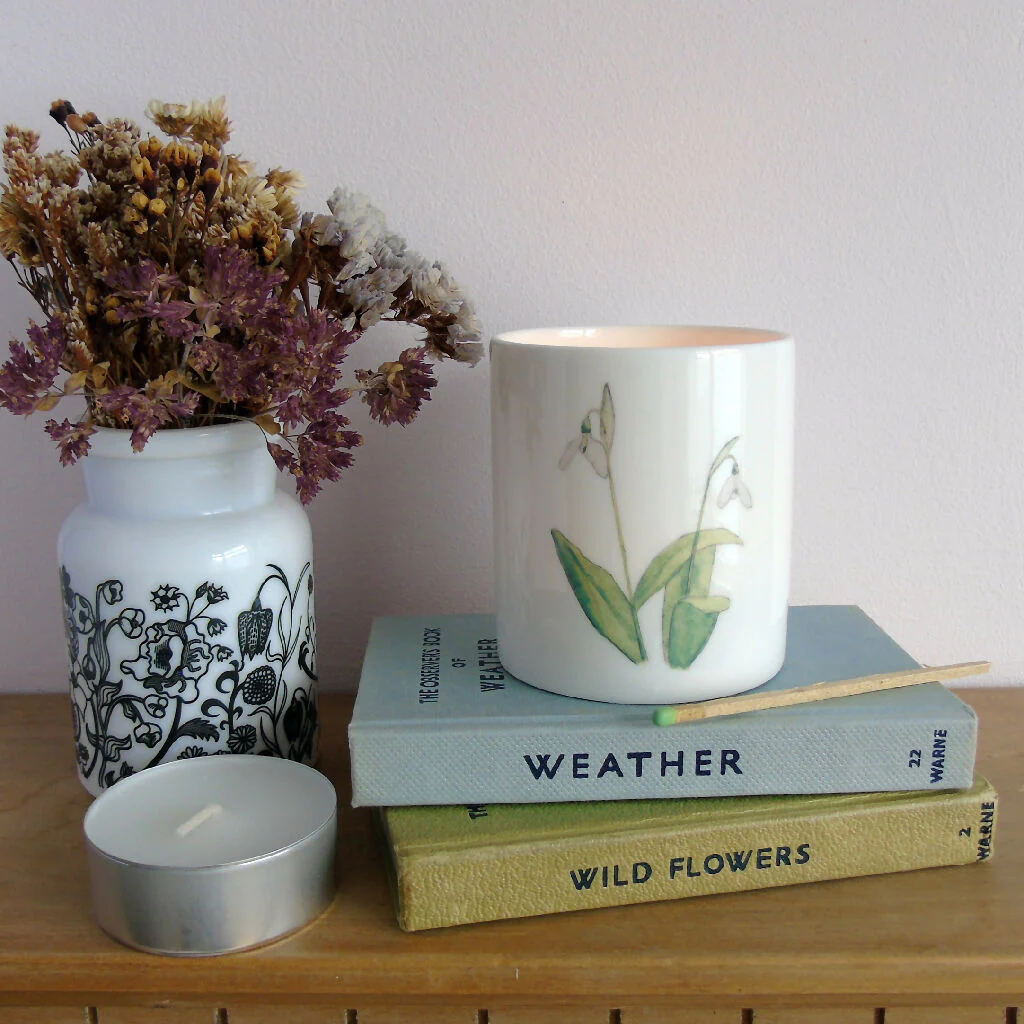 Snowdrop Bone China Candle Holder - Image 3