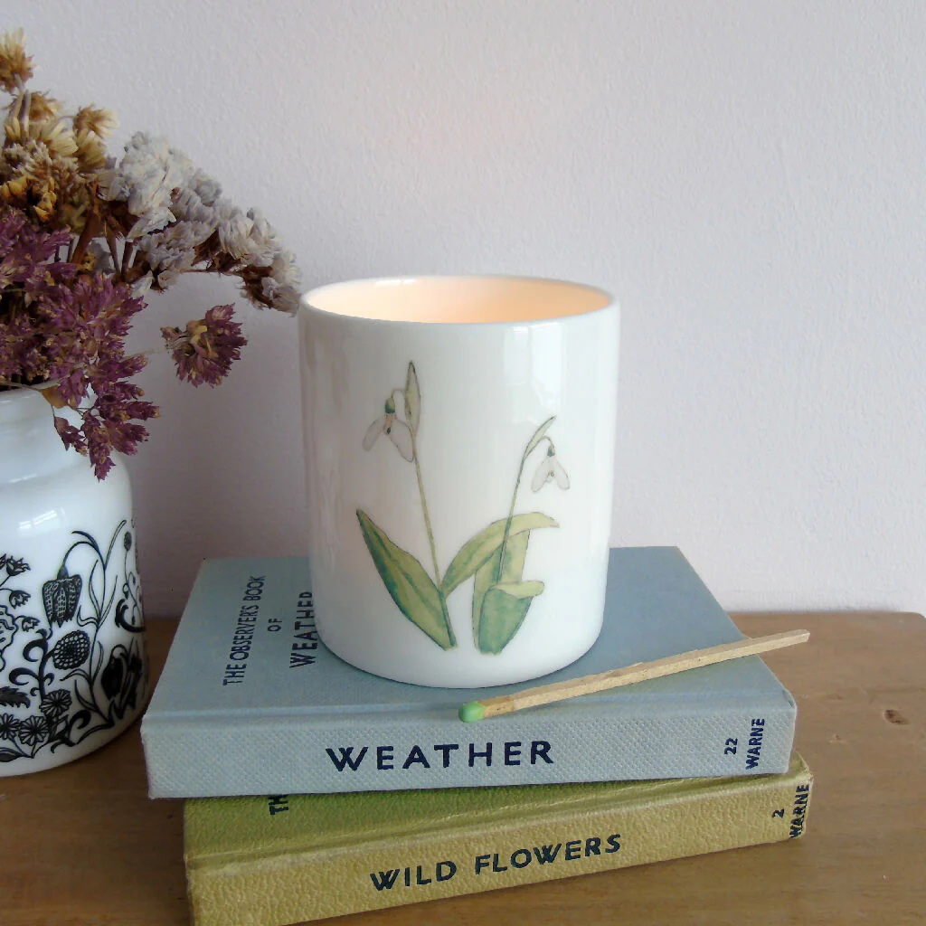 Snowdrop Bone China Candle Holder - Image 5
