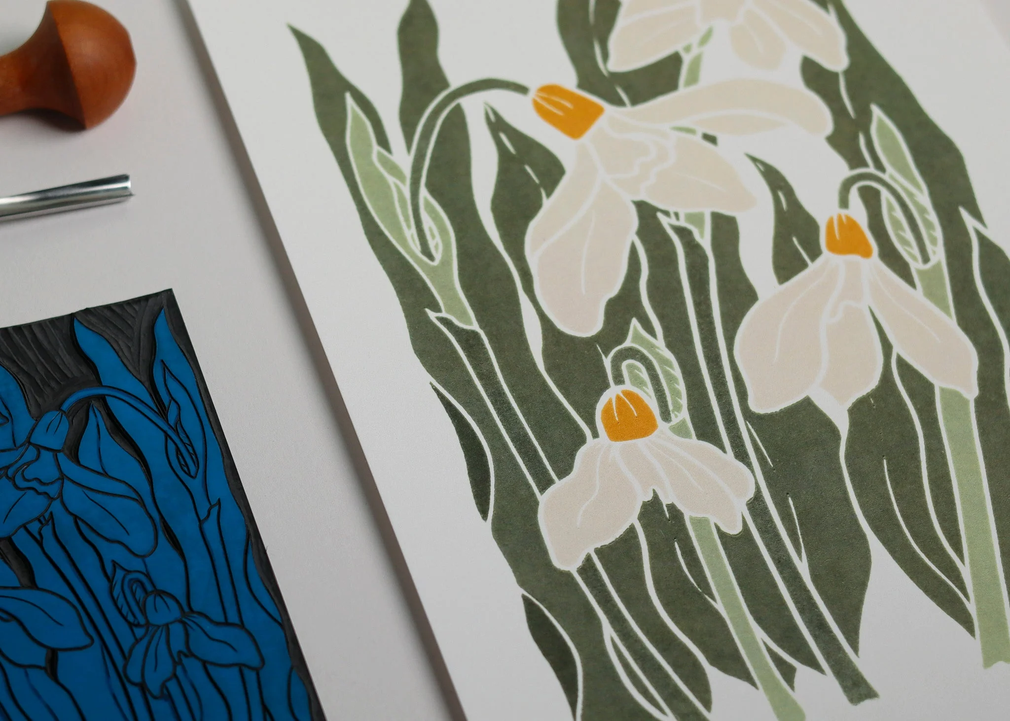 Snowdrops in the Garden | Art Print on Cotton Paper - Image 4