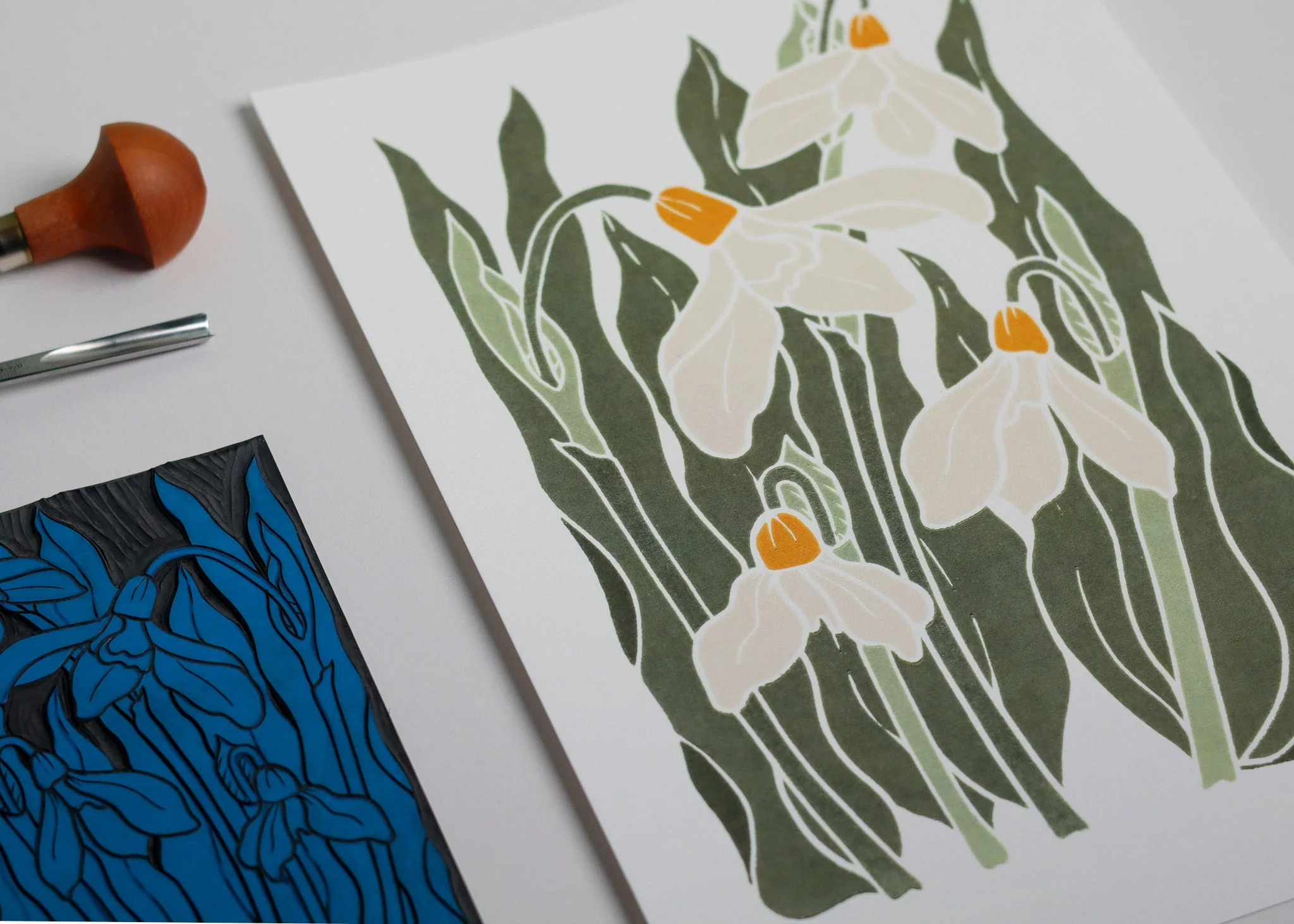 Snowdrops in the Garden | Art Print on Cotton Paper - Image 7