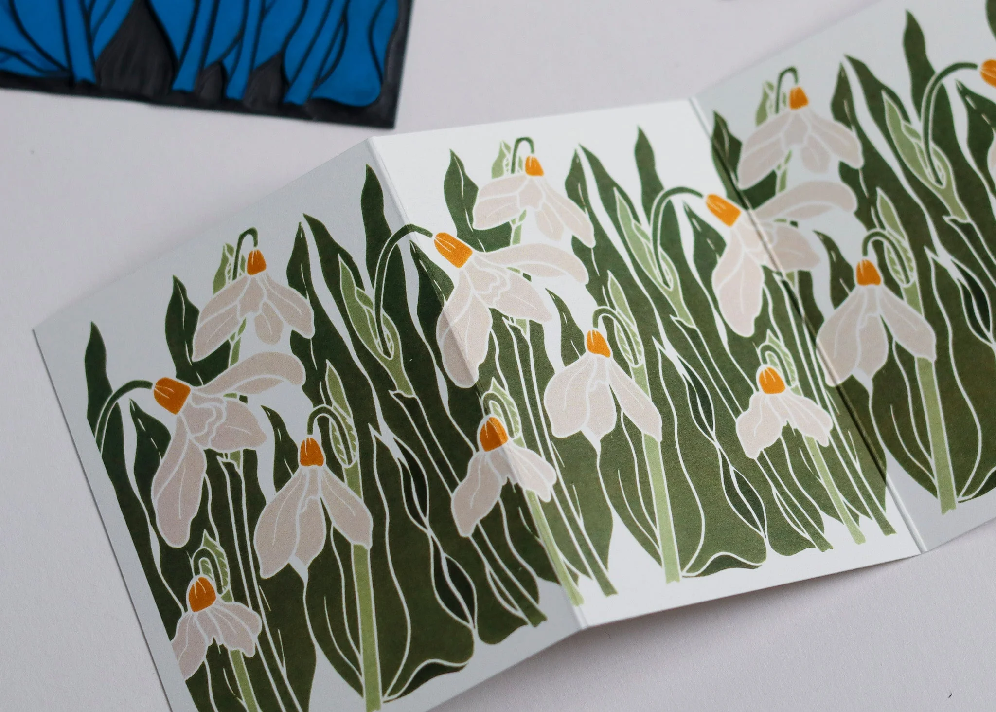 Snowdrops in the Garden Garland Card | Single Card & Envelope - Image 4