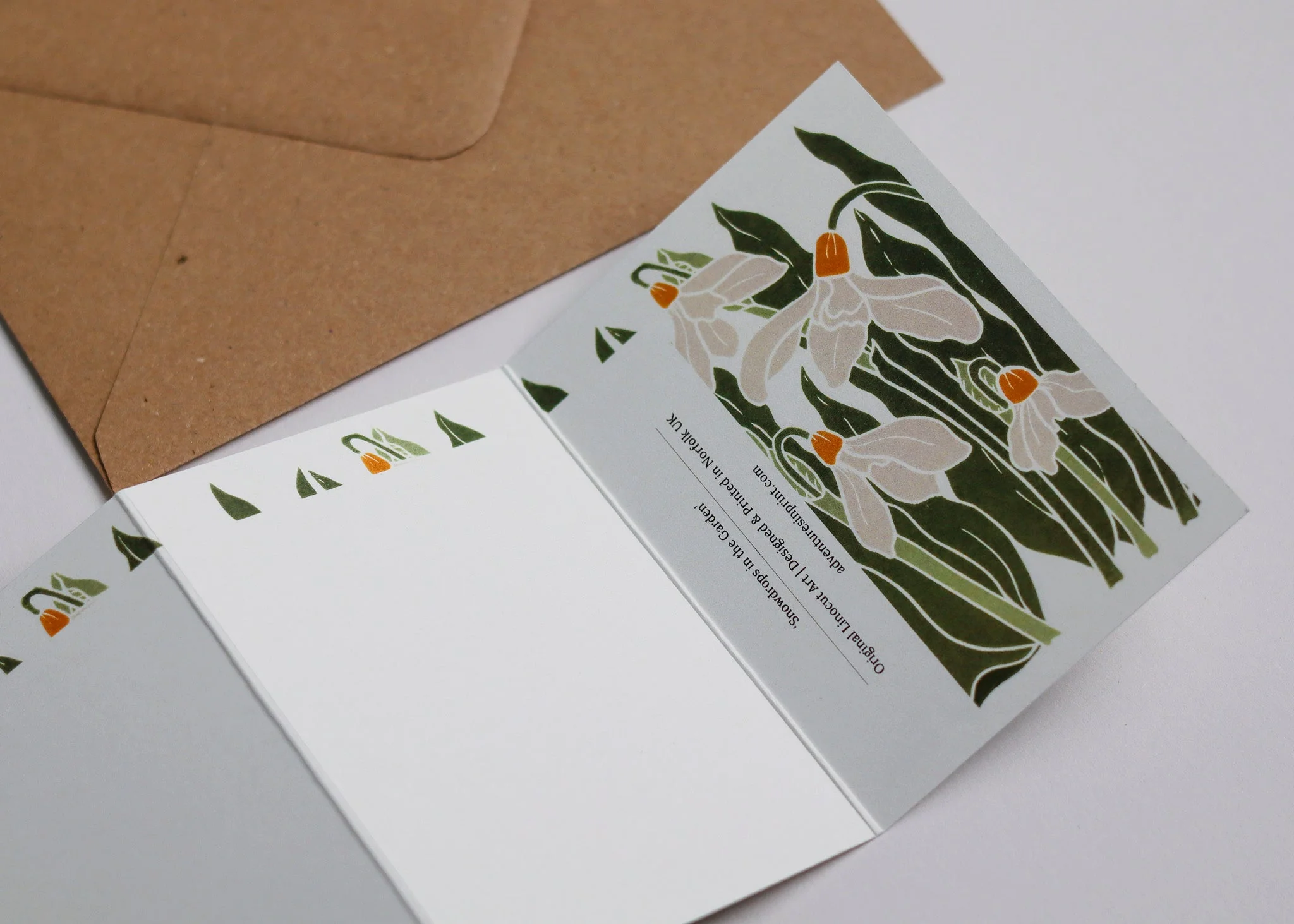 Snowdrops in the Garden Garland Card | Single Card & Envelope - Image 5
