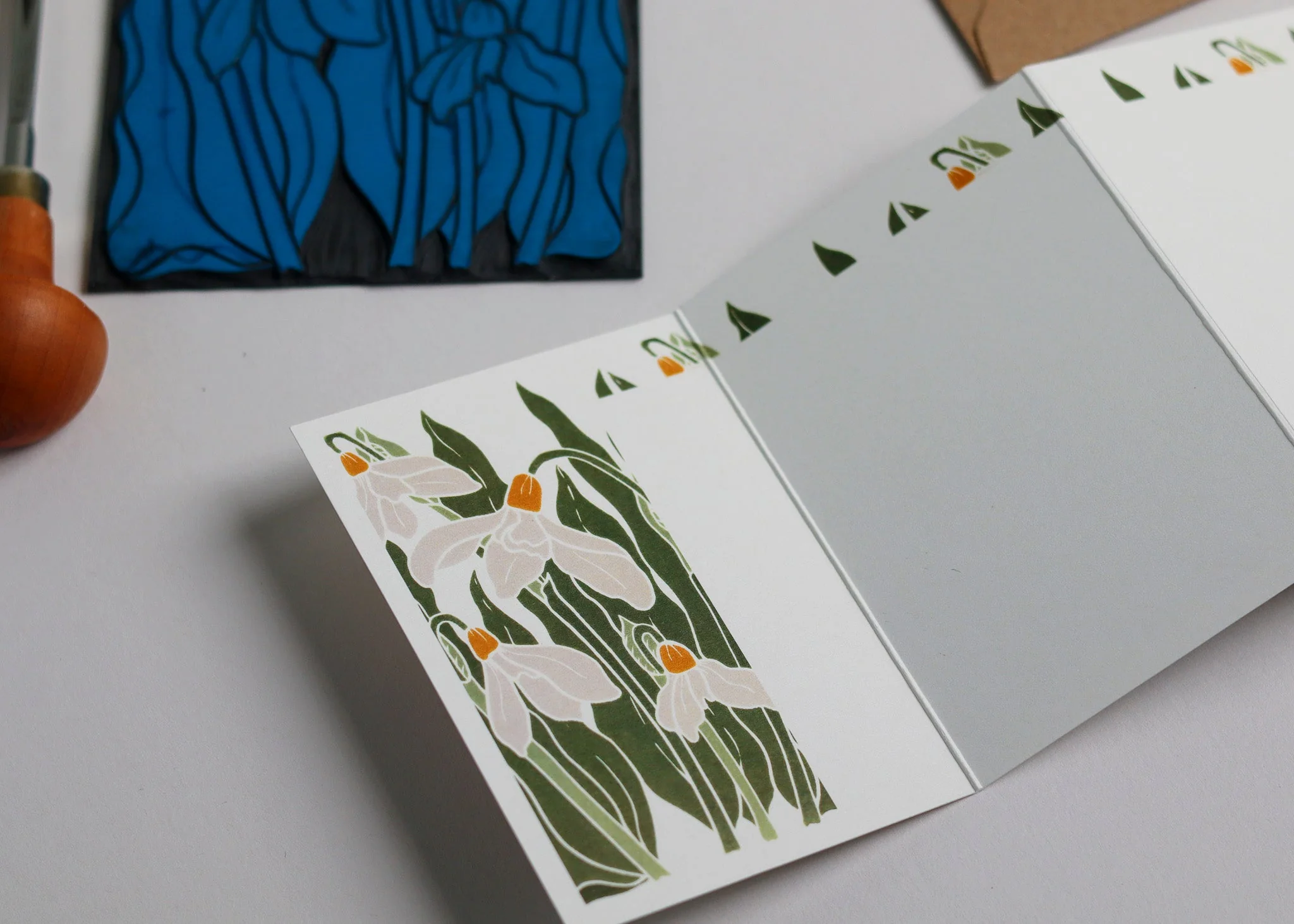 Snowdrops in the Garden Garland Card | Single Card & Envelope - Image 6