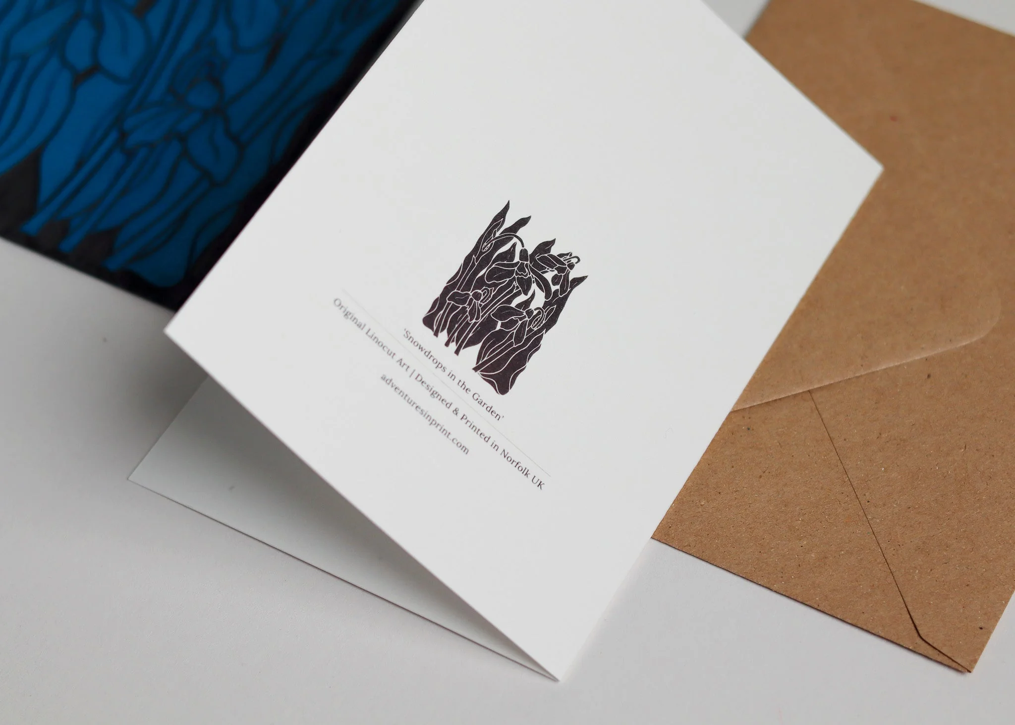 Snowdrops in the Garden Luxury Cotton Card | Single Card & Envelope - Image 7