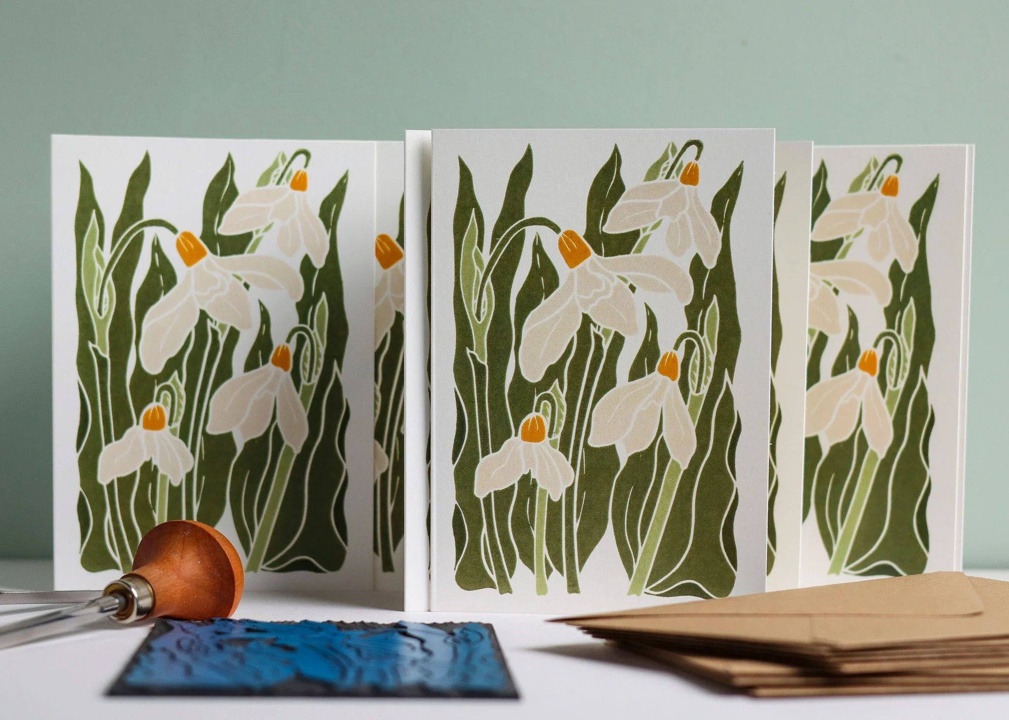 Snowdrops in the Garden | Set of 8 Notecards & Envelopes - Image 2