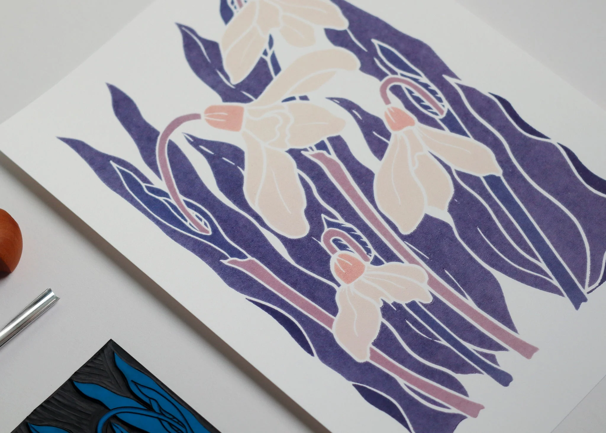 Snowdrops in the Night Garden | Art Print on Cotton Paper - Image 2