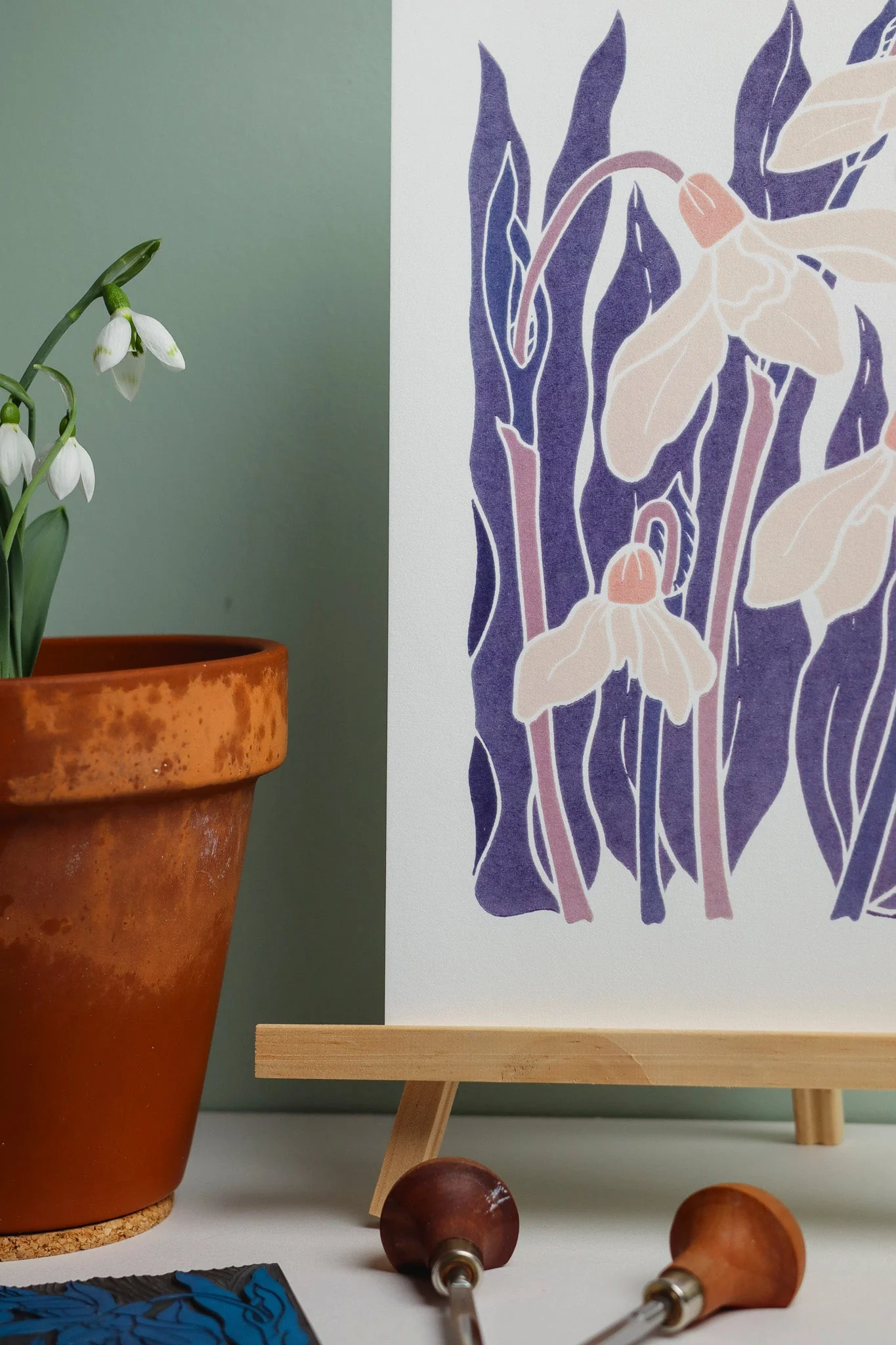 Snowdrops in the Night Garden | Art Print on Cotton Paper - Image 7