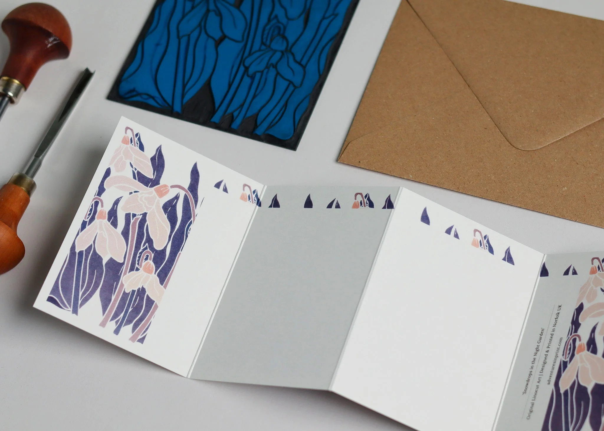 Snowdrops in the Night Garden Garland Card | Single Card & Envelope - Image 7