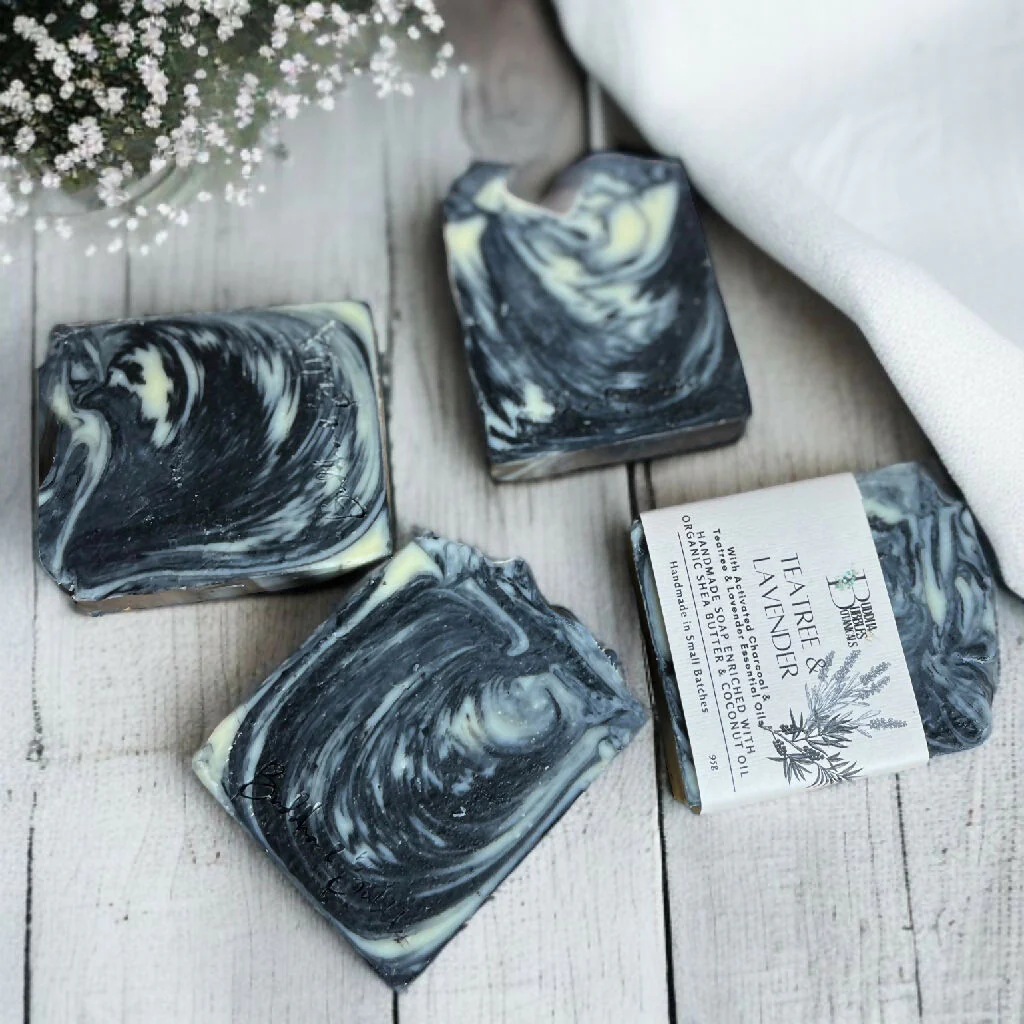 Soap Bar with Activated Charcoal and Teatree and Lavender Essential Oils - Small and Large Size - Image 3