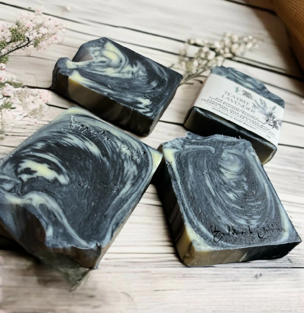 Soap Bar with Activated Charcoal and Teatree and Lavender Essential Oils - Small and Large Size - Image 4