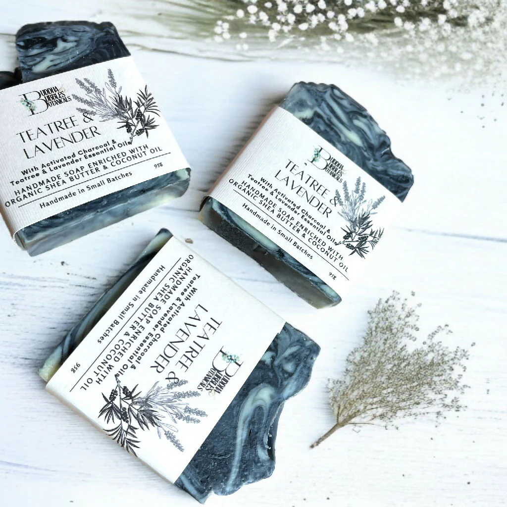Soap Bar with Activated Charcoal and Teatree and Lavender Essential Oils - Small and Large Size - Image 5