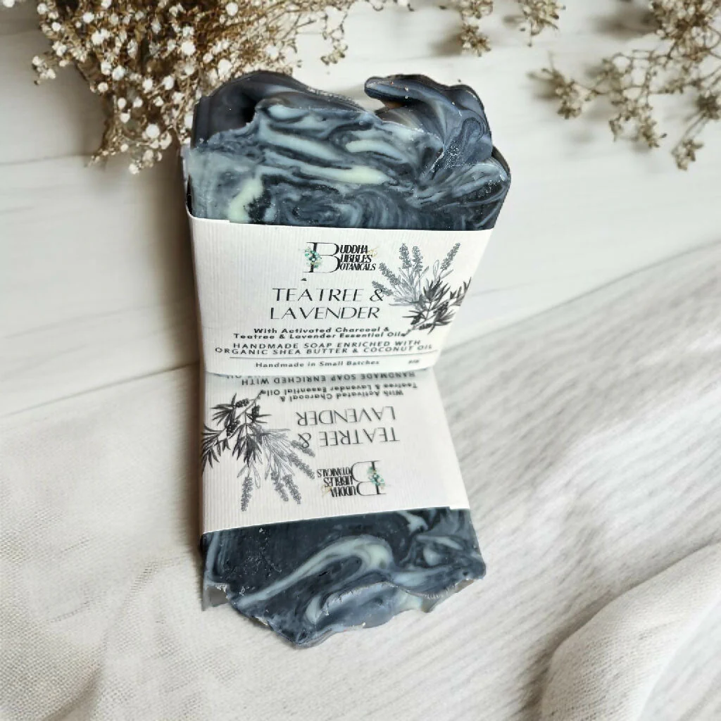Soap Bar with Activated Charcoal and Teatree and Lavender Essential Oils - Small and Large Size - Image 6