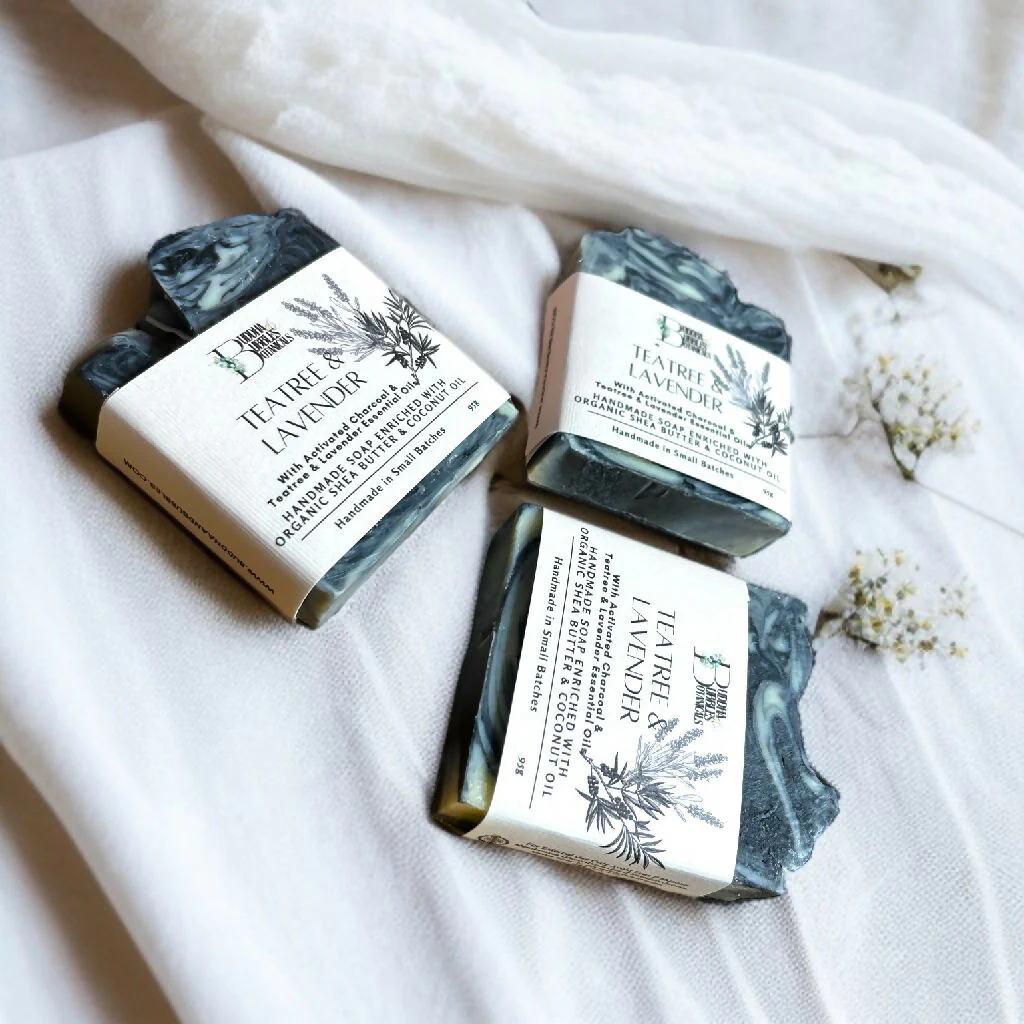 Soap Bar with Activated Charcoal and Teatree and Lavender Essential Oils - Small and Large Size - Image 8