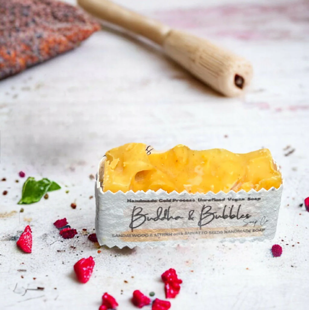 Soap Bar with Annatto Seeds and Sandalwood and Myrrh Parfum Small and Large Size - Image 10