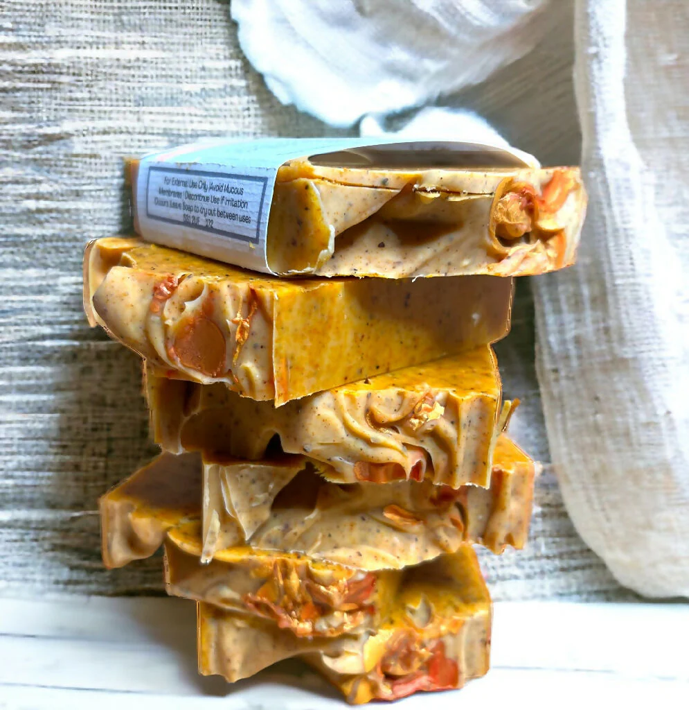 Soap Bar with Annatto Seeds and Sandalwood and Myrrh Parfum Small and Large Size - Image 2