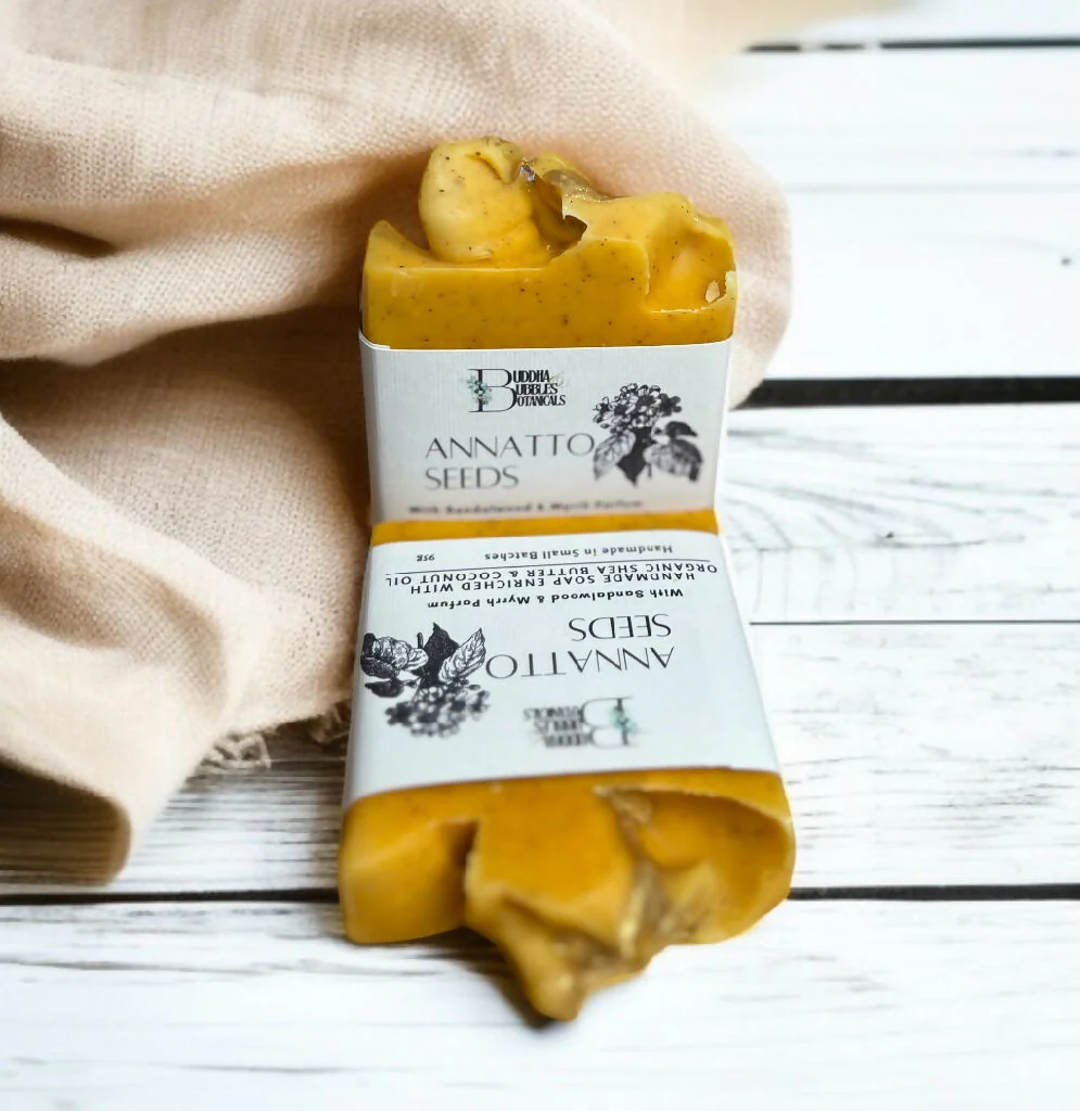 Soap Bar with Annatto Seeds and Sandalwood and Myrrh Parfum Small and Large Size - Image 3