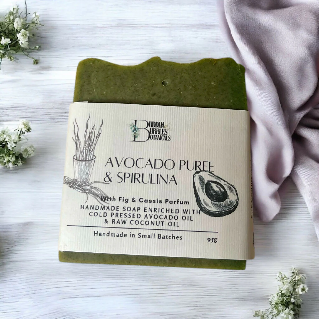 Soap Bar with Avocado Puree and Spirulina Small and Large Size - Image 2