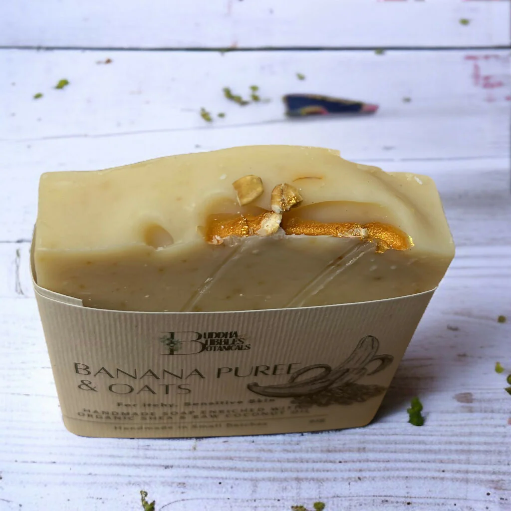 Soap Bar with Banana Puree and Oats Gentle Facial Bar Unfragranced Small and Large Size - Image 2