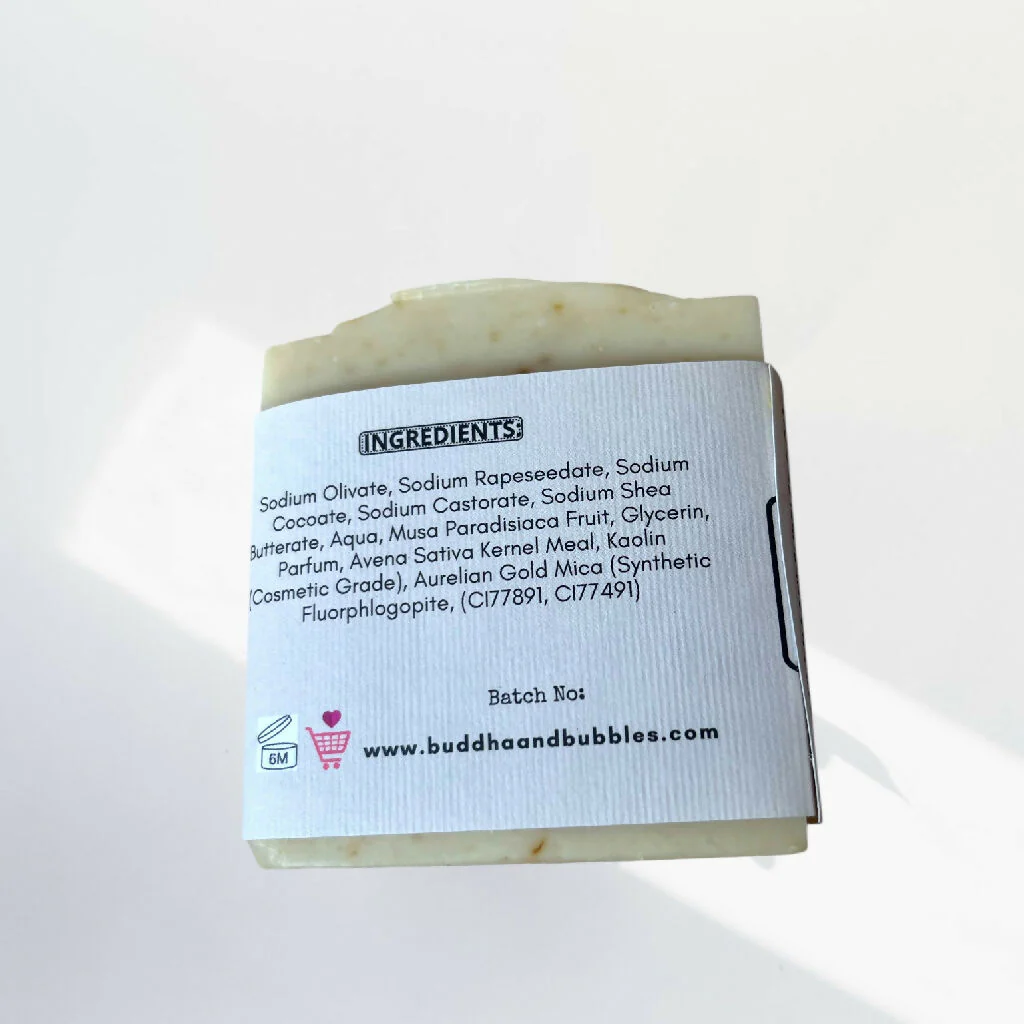 Soap Bar with Banana Puree and Oats Gentle Facial Bar Unfragranced Small and Large Size - Image 3