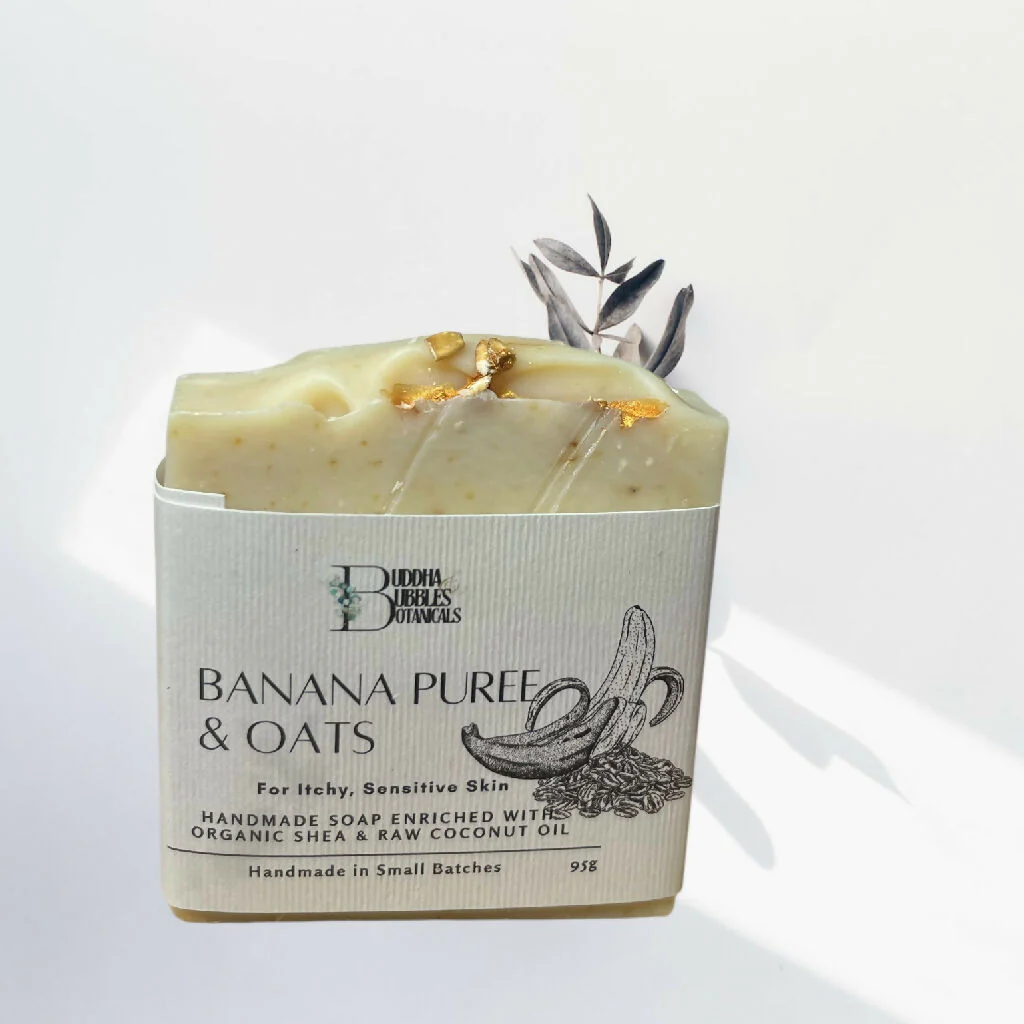 Soap Bar with Banana Puree and Oats Gentle Facial Bar Unfragranced Small and Large Size - Image 4