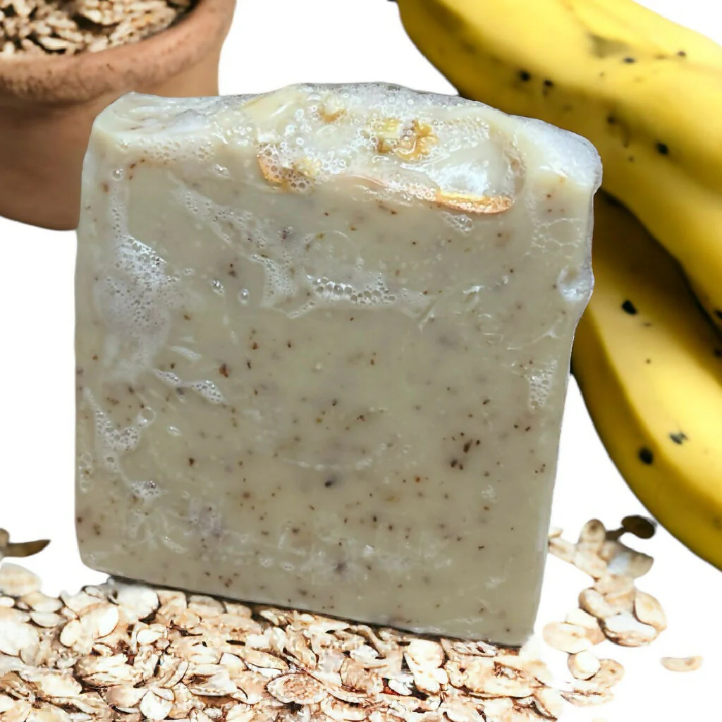Soap Bar with Banana Puree and Oats Gentle Facial Bar Unfragranced Small and Large Size - Image 5