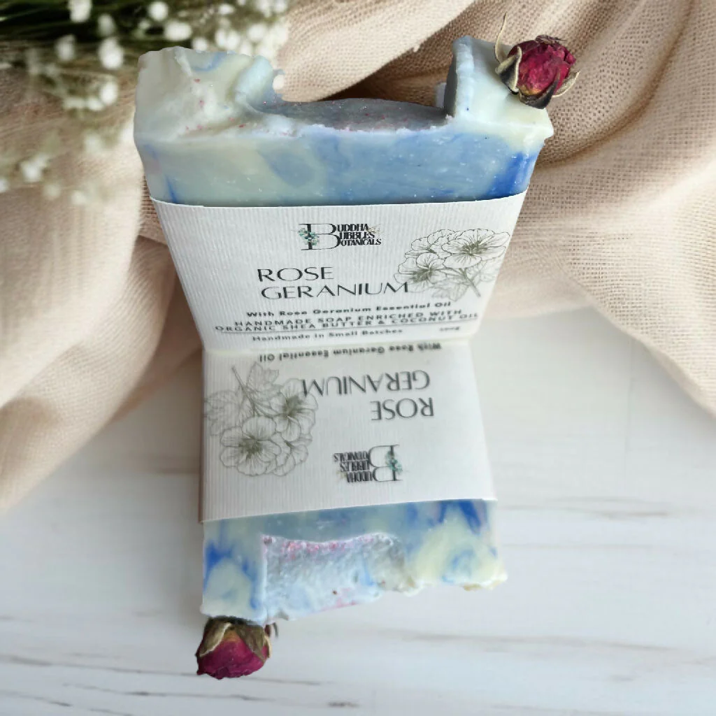 Soap Bar with Rose Geranium Essential Oil Small and Large Size
