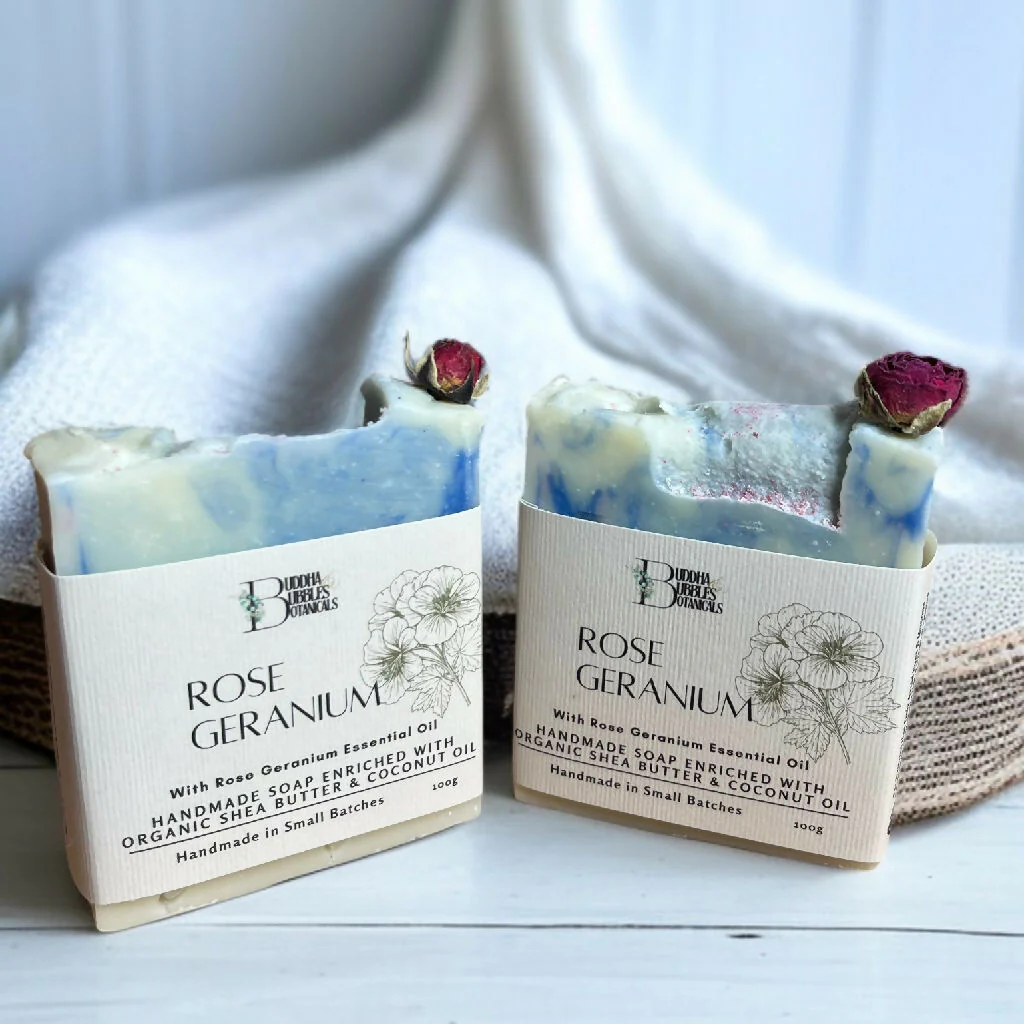 Soap Bar with Rose Geranium Essential Oil Small and Large Size - Image 3