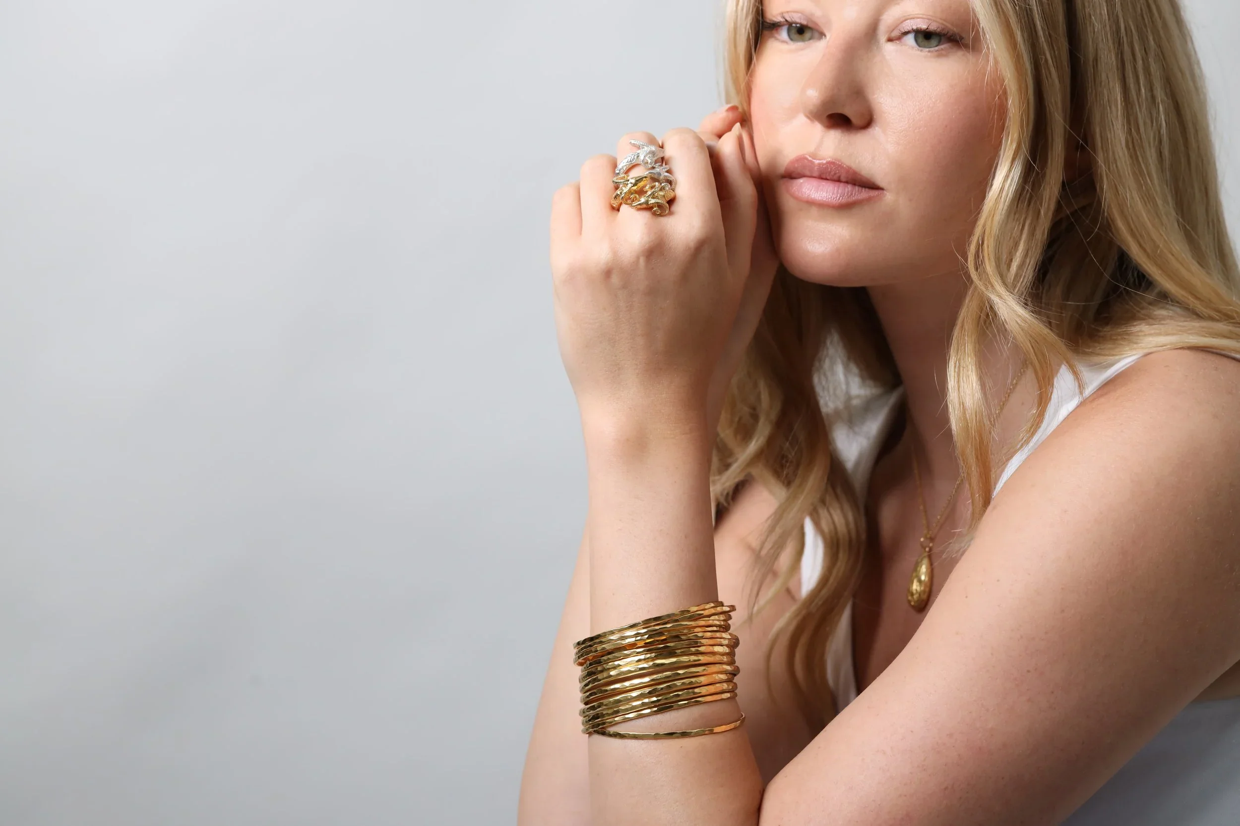 Solid Hammered Bangles - Image 5