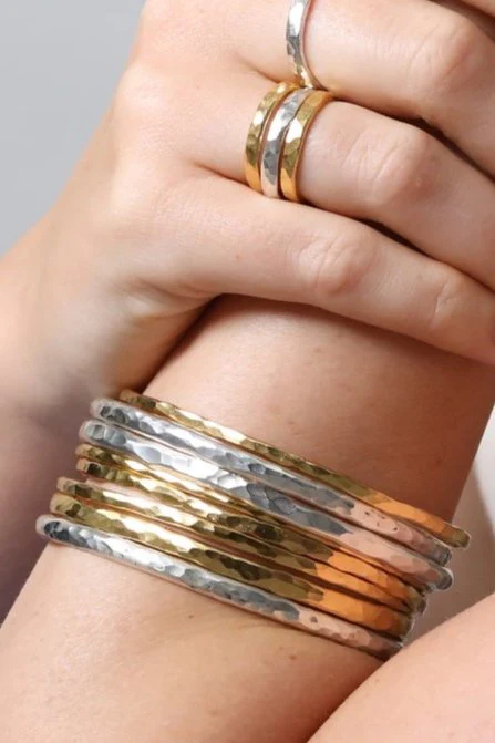 Solid Hammered Bangles - Image 6