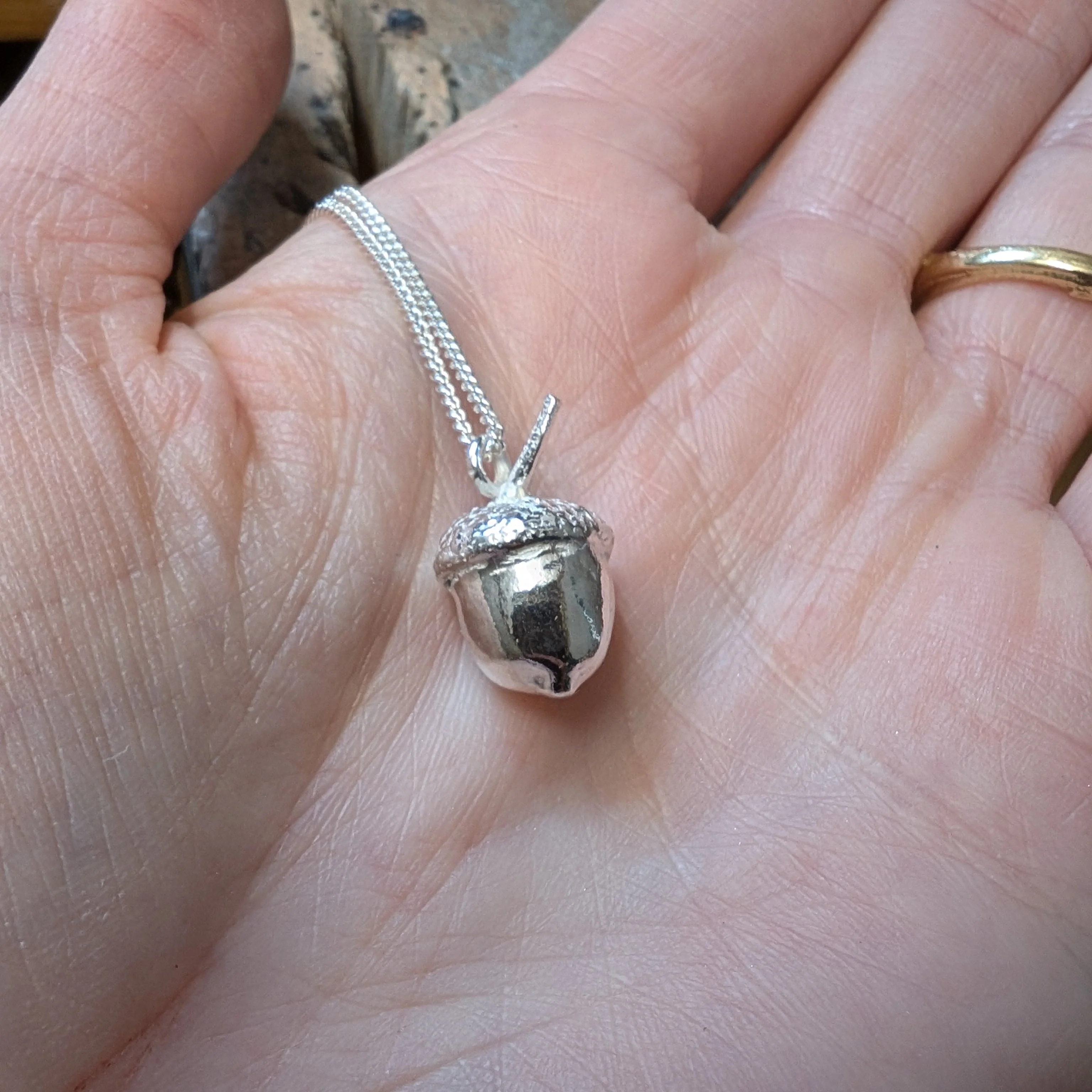 Solid Silver Acorn Pendant - Image 3