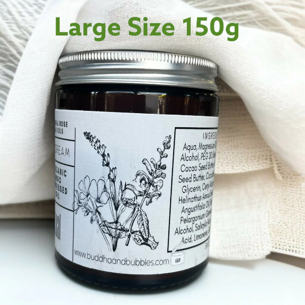 LARGE Relaxing Magnesium Cream for sleep and muscle relief with Clary Sage Lavender and Rose Geranium 150g - Image 3