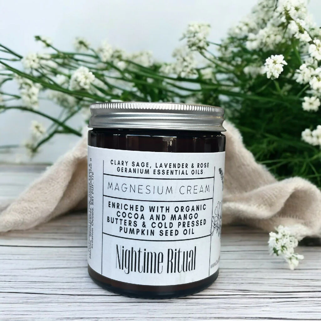 LARGE Relaxing Magnesium Cream for sleep and muscle relief with Clary Sage Lavender and Rose Geranium 150g - Image 5