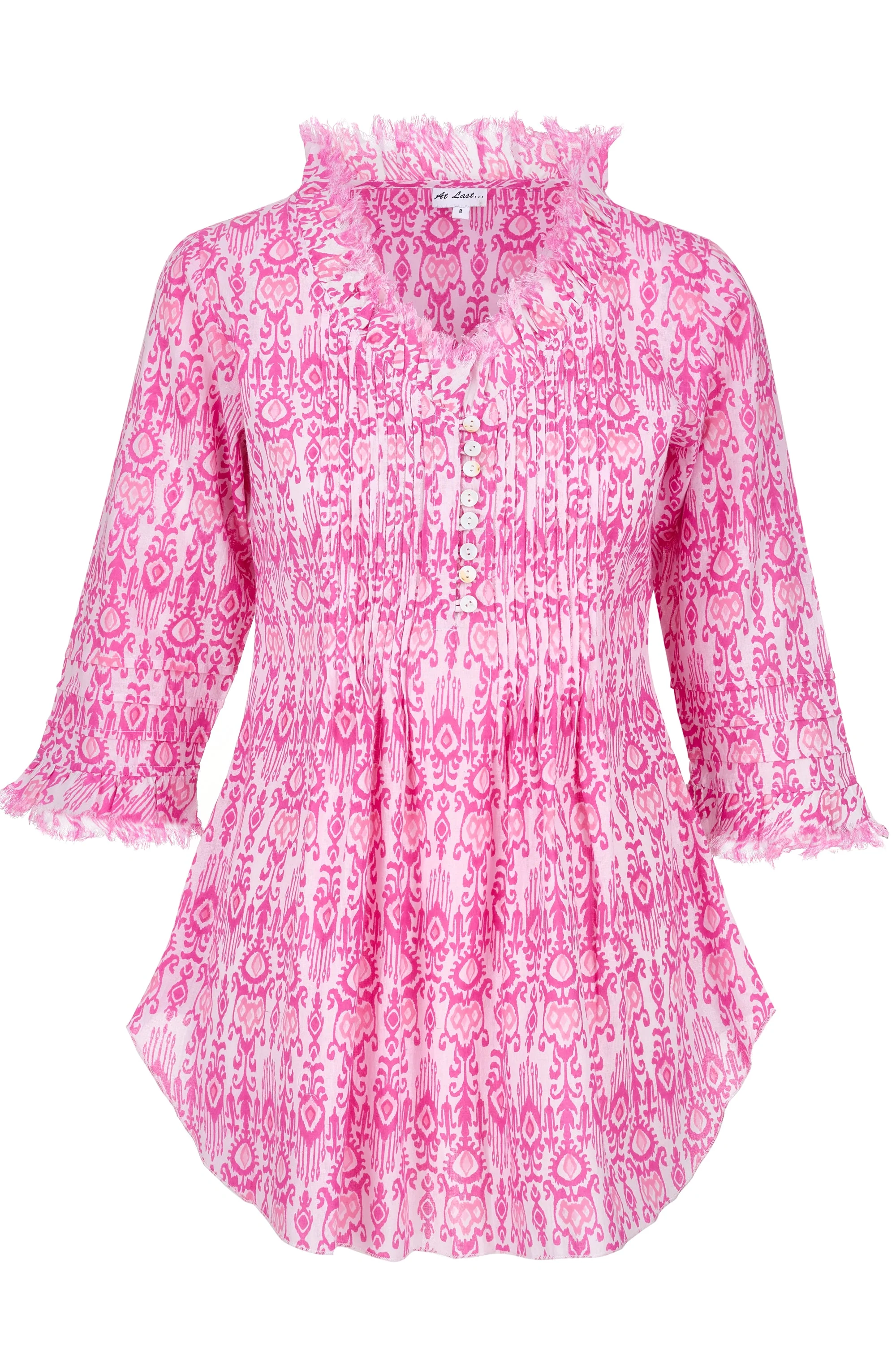 Sophie Cotton Shirt in Hot Pink Fountain - Image 5