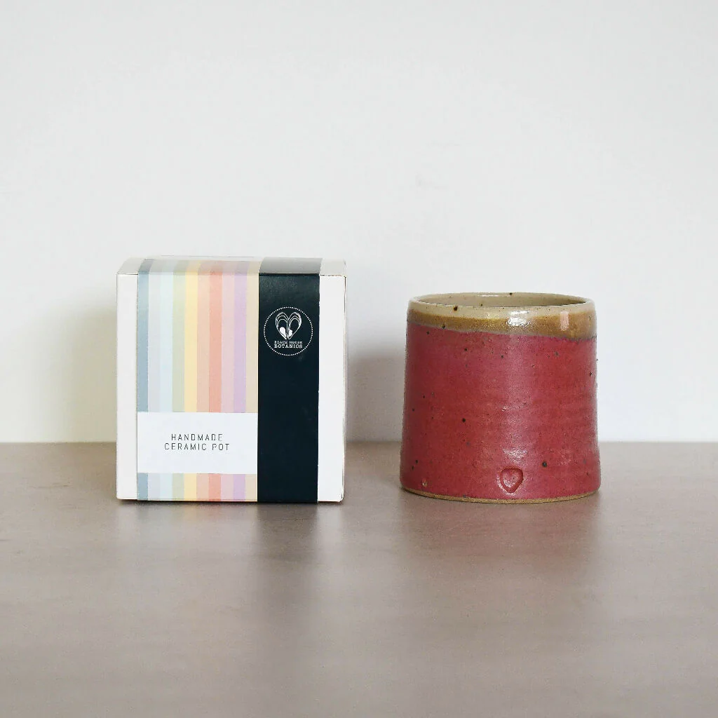 Speckled Clay Candle Pot with Refill - Raspberry - Image 2