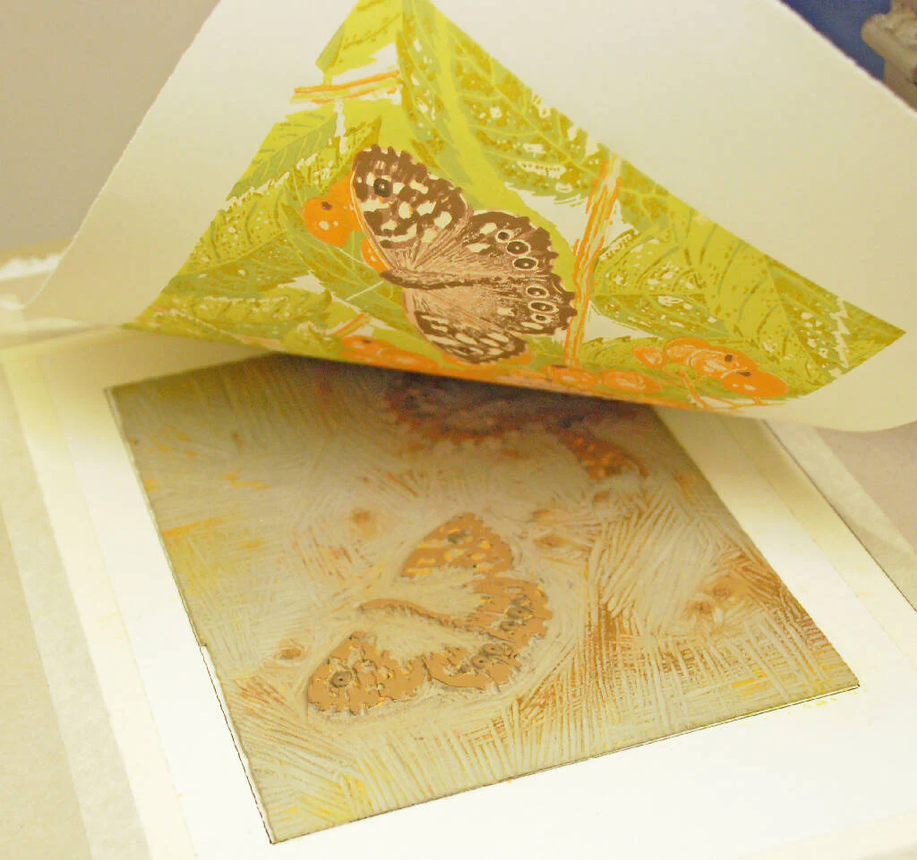 Speckled Wood - Limited Edition - Original Linocut Print - Image 3