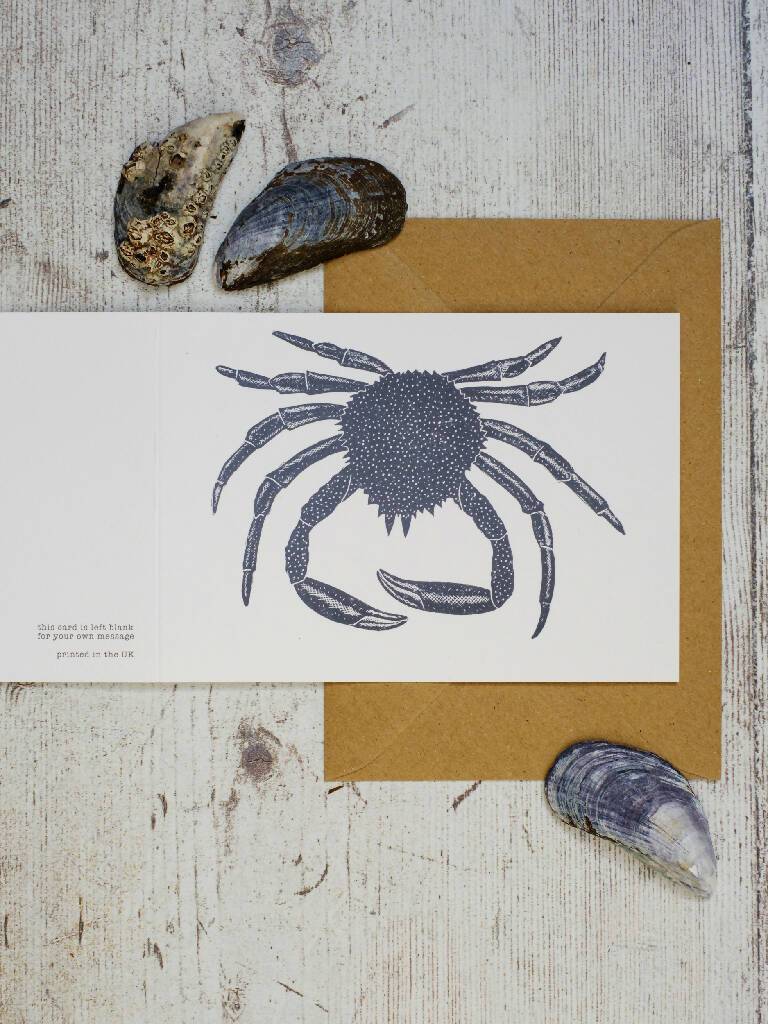 Spider Crab A6 Lino Print Greeting Card - Image 2