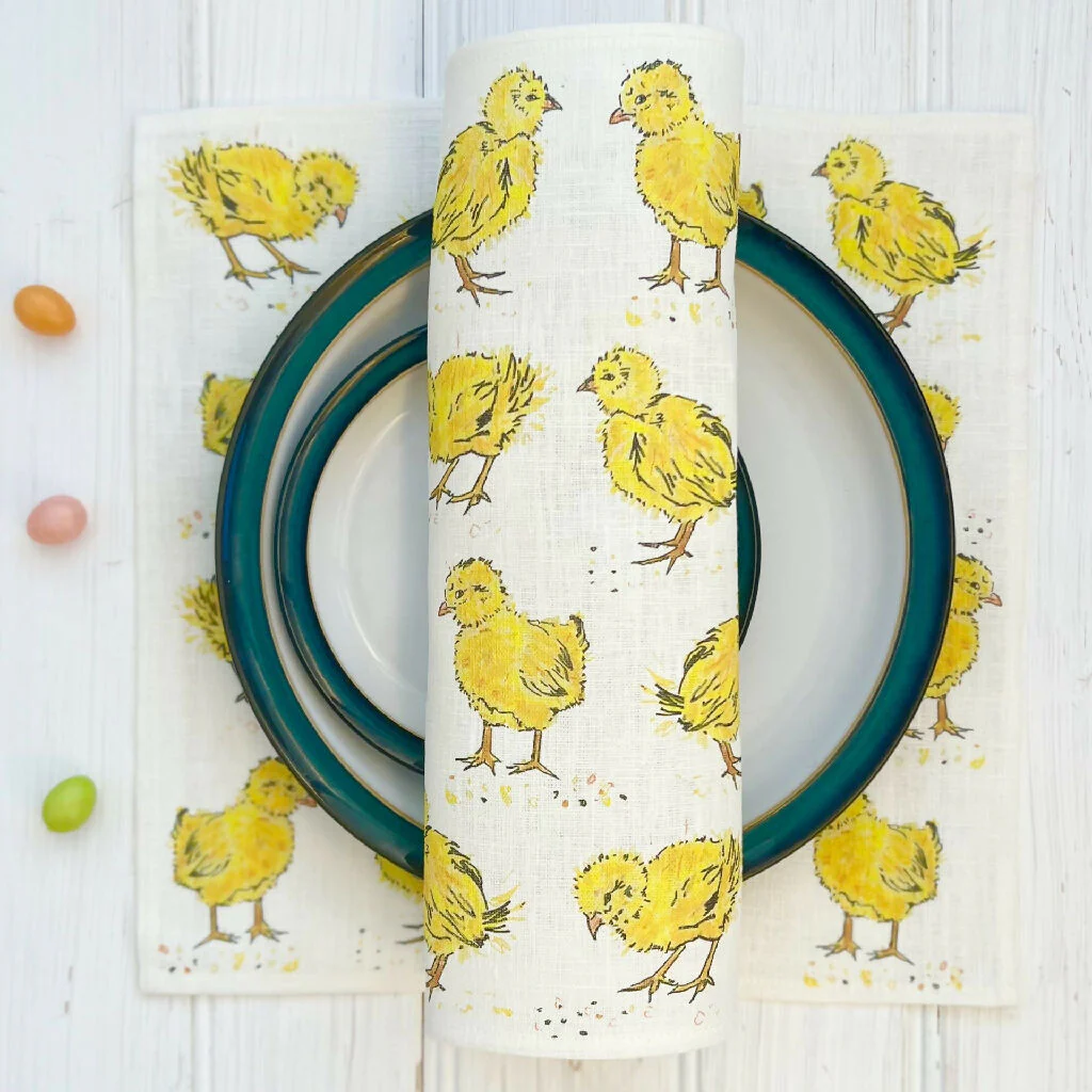 Spring Chicks Linen Napkins - Image 3