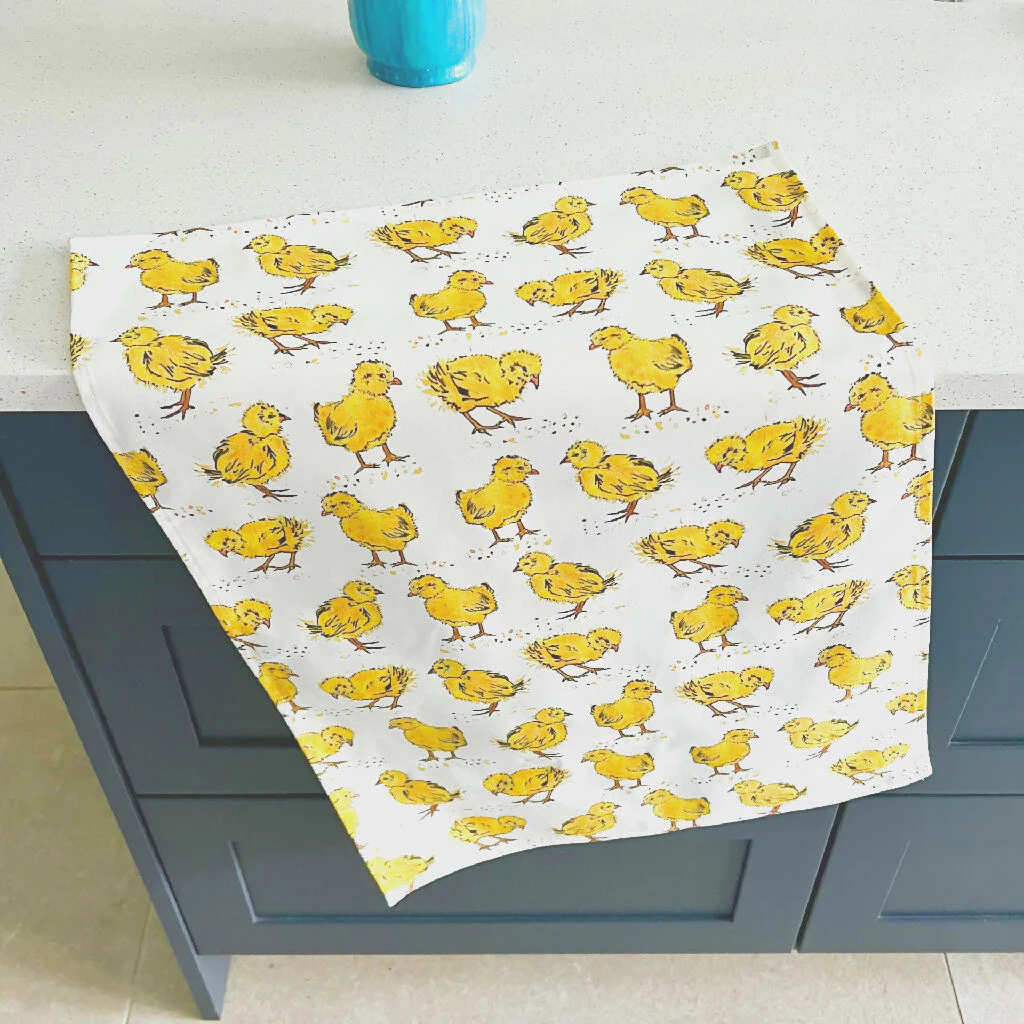 Spring Chicks Organic Cotton Tea Towel - Image 3