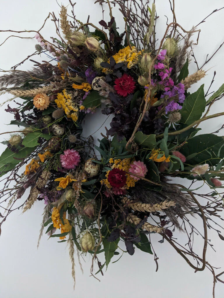 Spring Flower Wreath Decorated With Quals Eggs - Image 2