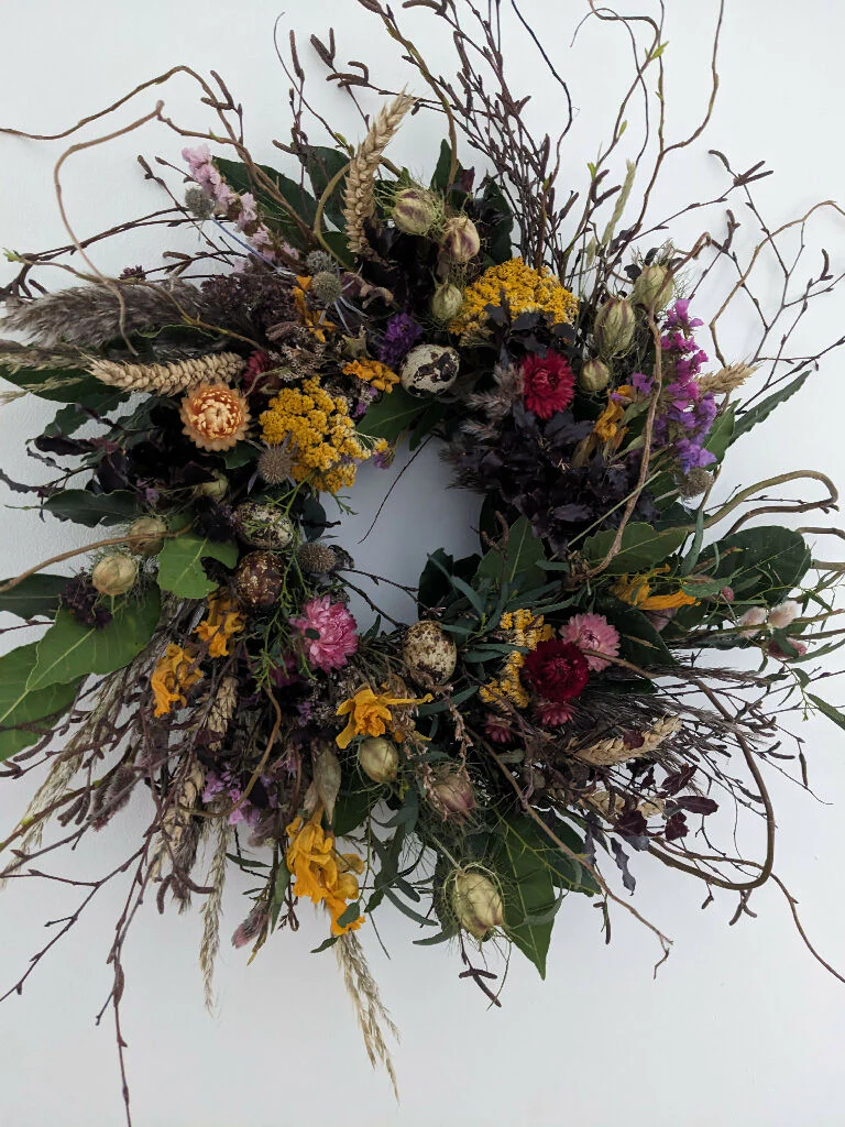 Spring Flower Wreath Decorated With Quals Eggs - Image 3