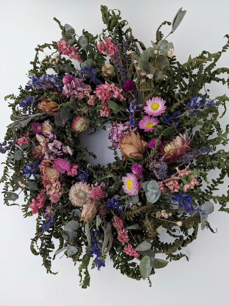 Spring Flower Wreath Decorated With Quals Eggs - Image 4