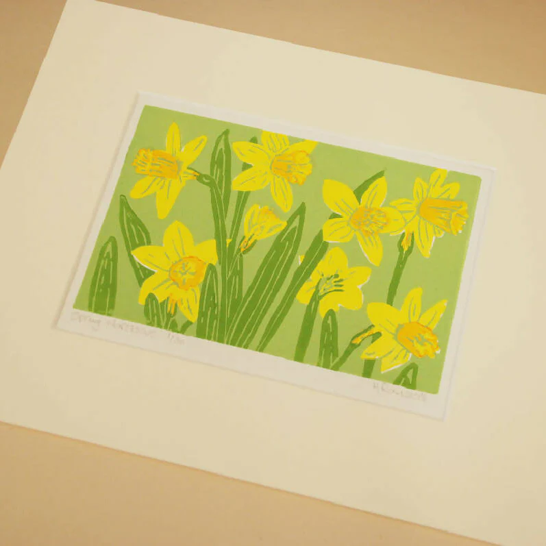Spring Narcissus - Limited Edition - Original Linocut Print - Image 2