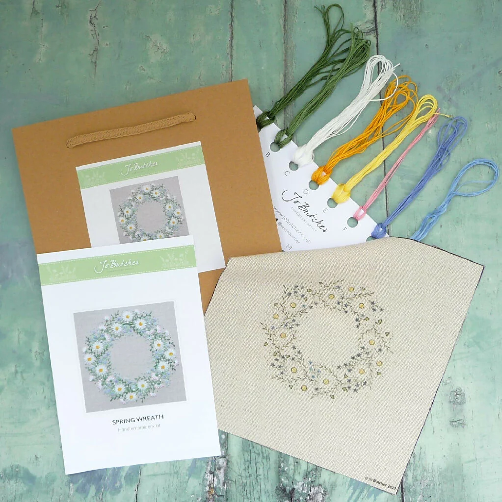 Spring Wreath Hand Embroidery Kit - Image 3