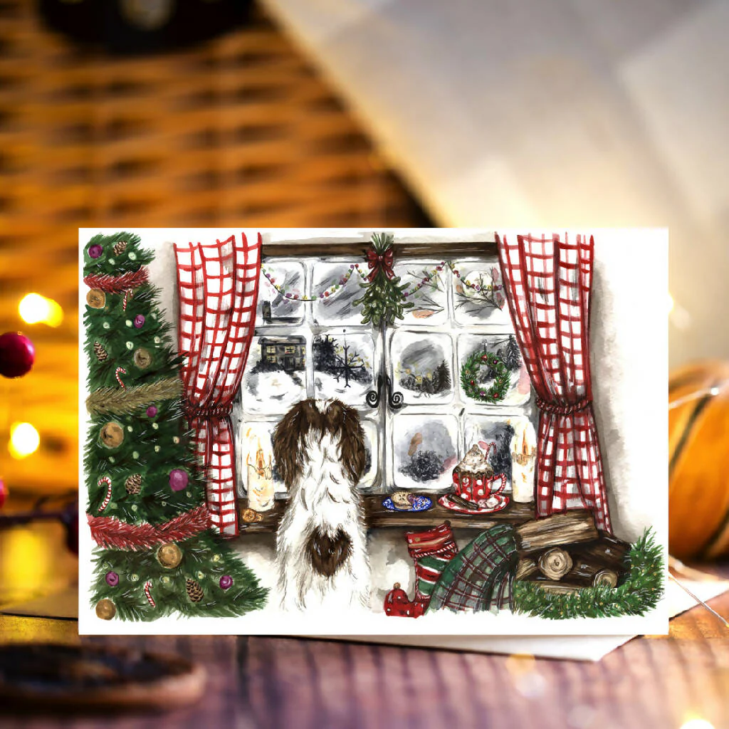 Springer Spaniel Christmas Window Christmas Card - Image 2