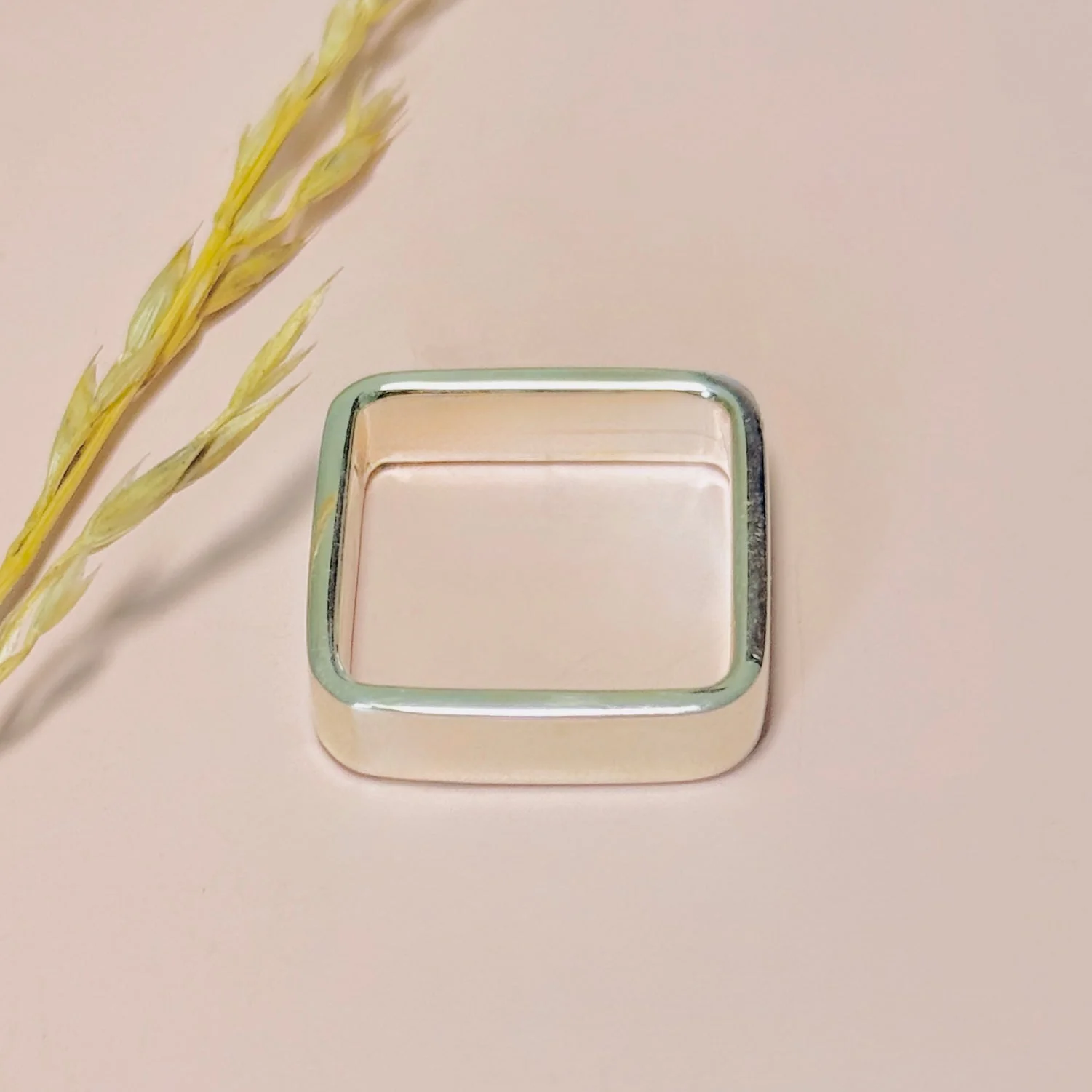 Square Shaped Sterling Silver Ring - Image 2