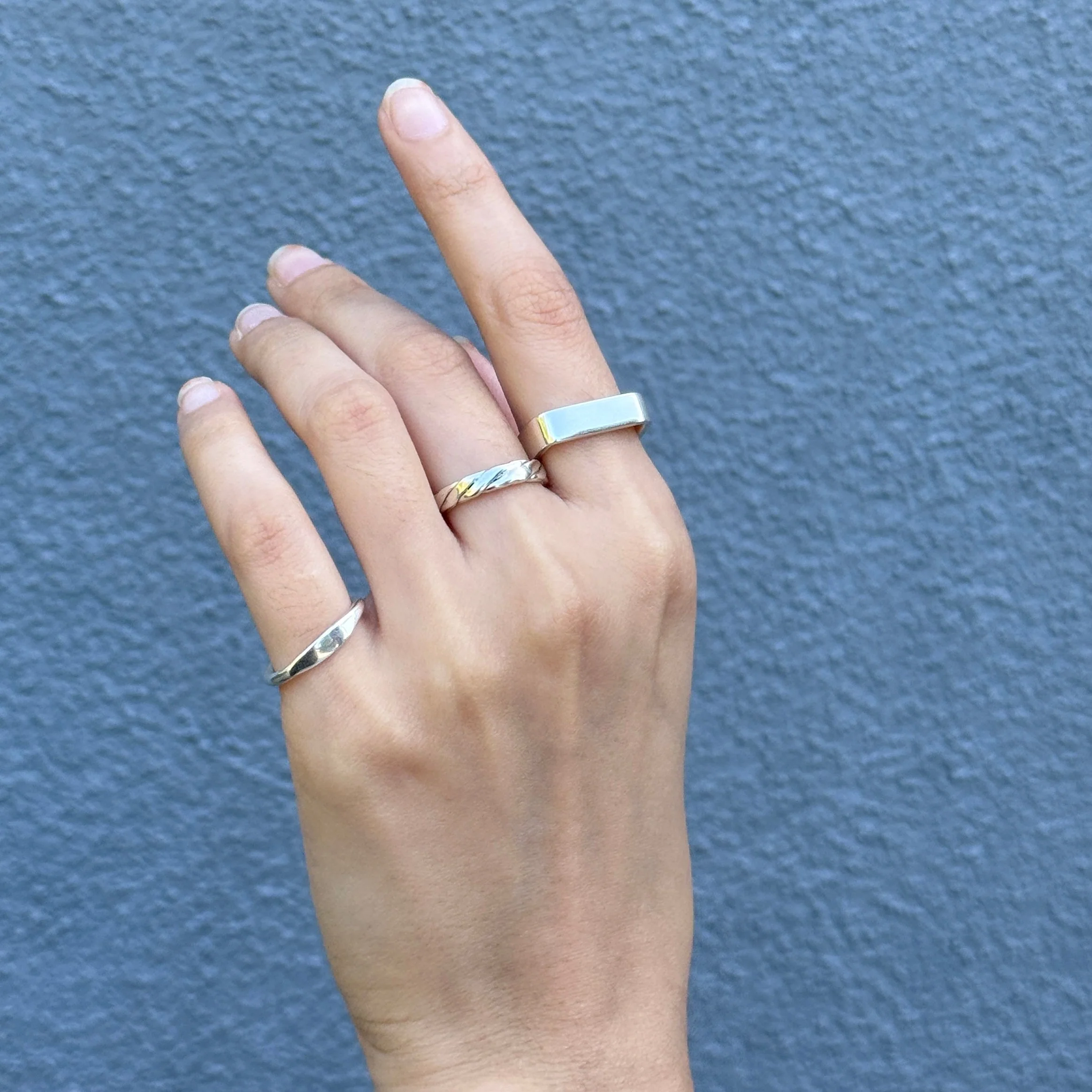 Square Shaped Sterling Silver Ring - Image 4
